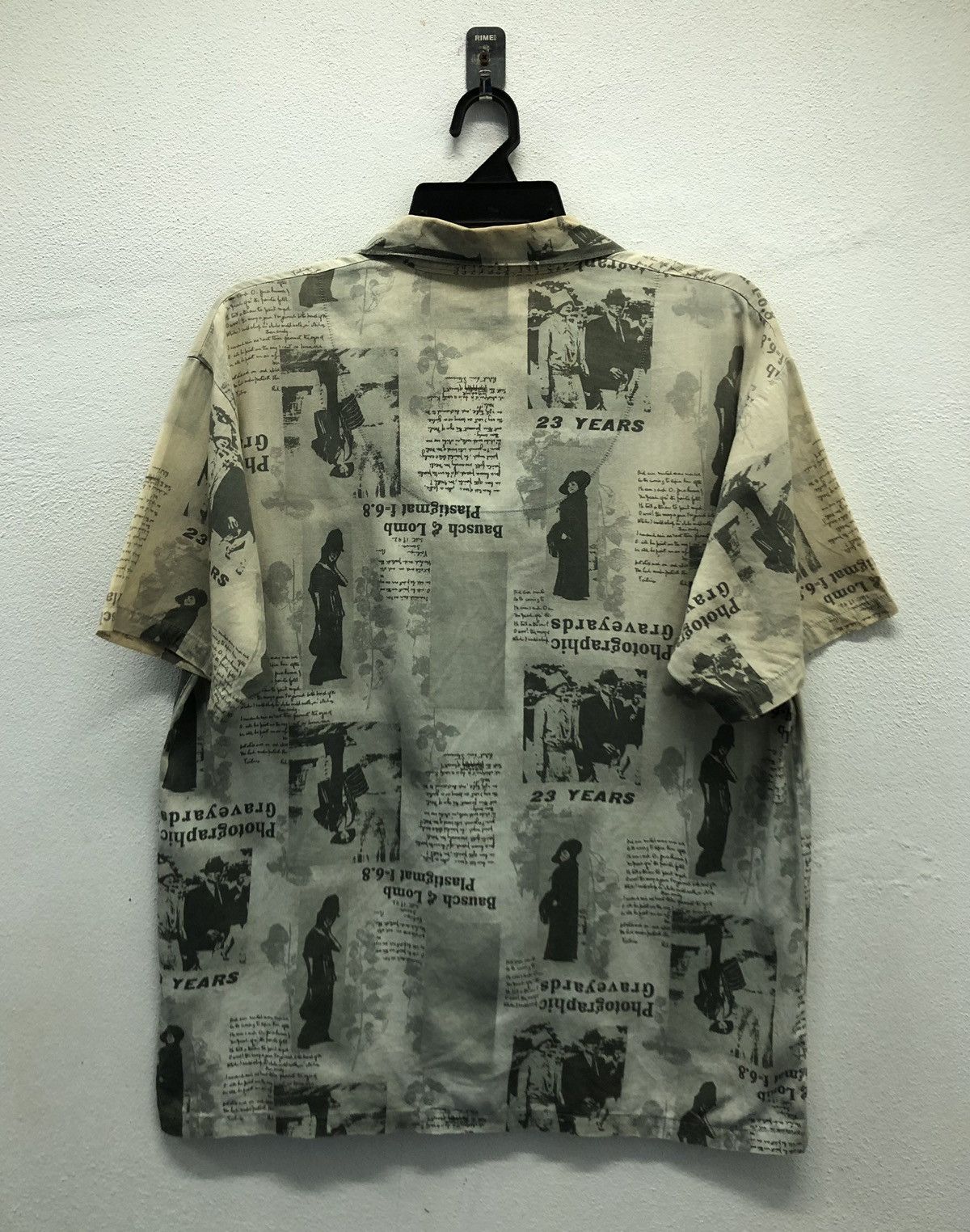 Japanese Brand × Vintage Vintage G-HOUSE "Pour Homme" Newspaper Print Shirt – Size M Size US M / EU 48-50 / 2 - 2 Thumbnail