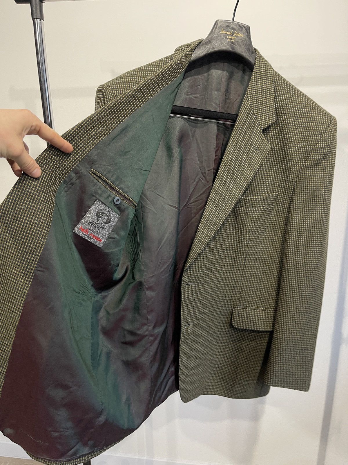 Vintage Vintage classic wool blazer jacket khaki moss 56 sport coat Size 46R - 5 Thumbnail