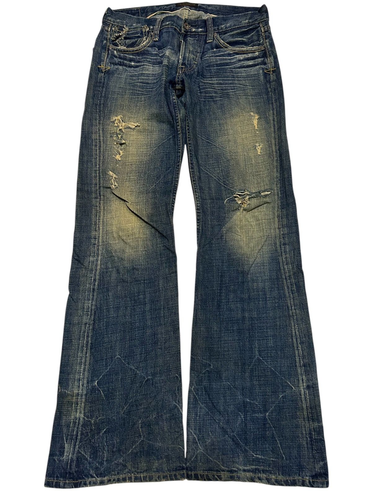 Japanese Brand × Kapital × Vintage Rusty Flare Selvedge Japanese Punk Distressed Denim Jeans Size US 32 / EU 48 - 14 Thumbnail