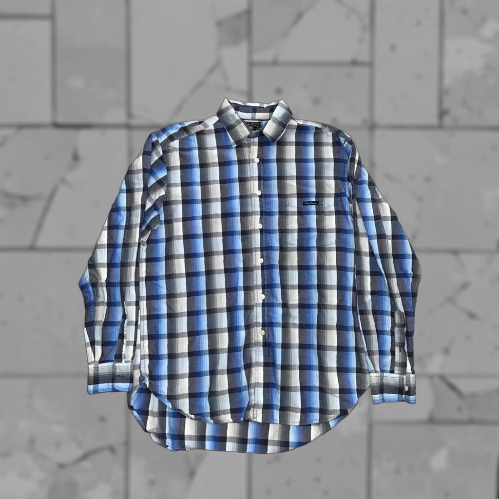 Lucky Brand Lucky Brand Dungarees America Too Tough To Die Plaid Button-Down Shirt Mens M Blue Shirt Size US M / EU 48-50 / 2 - 1 Thumbnail