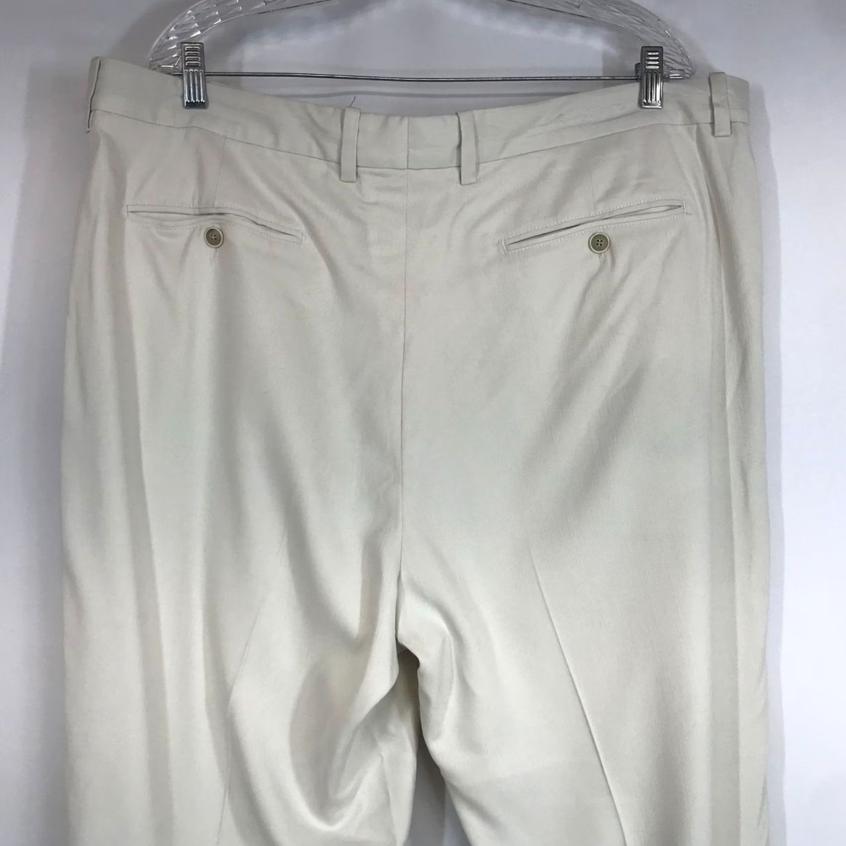 Tommy Bahama TOMMY BAHAMA Pants MEN Dress Pants Silk Beige 40x32 Regular Inseam 32 PLEATED Slacks Size US 40 / EU 56 - 5 Thumbnail