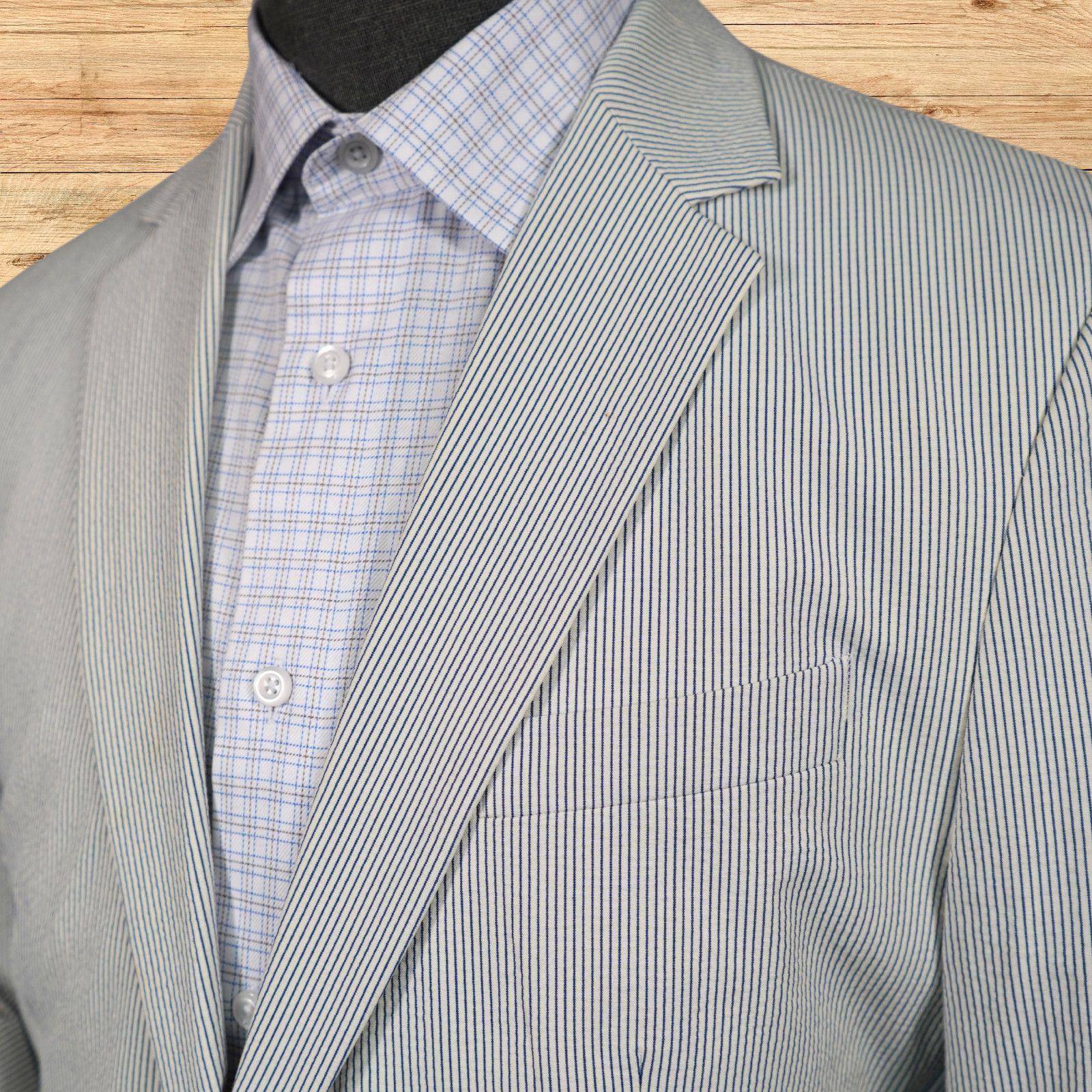Banana Republic Banana Republic Seersucker Sport Coat Mens 44R Slim Size 44R - 3 Thumbnail