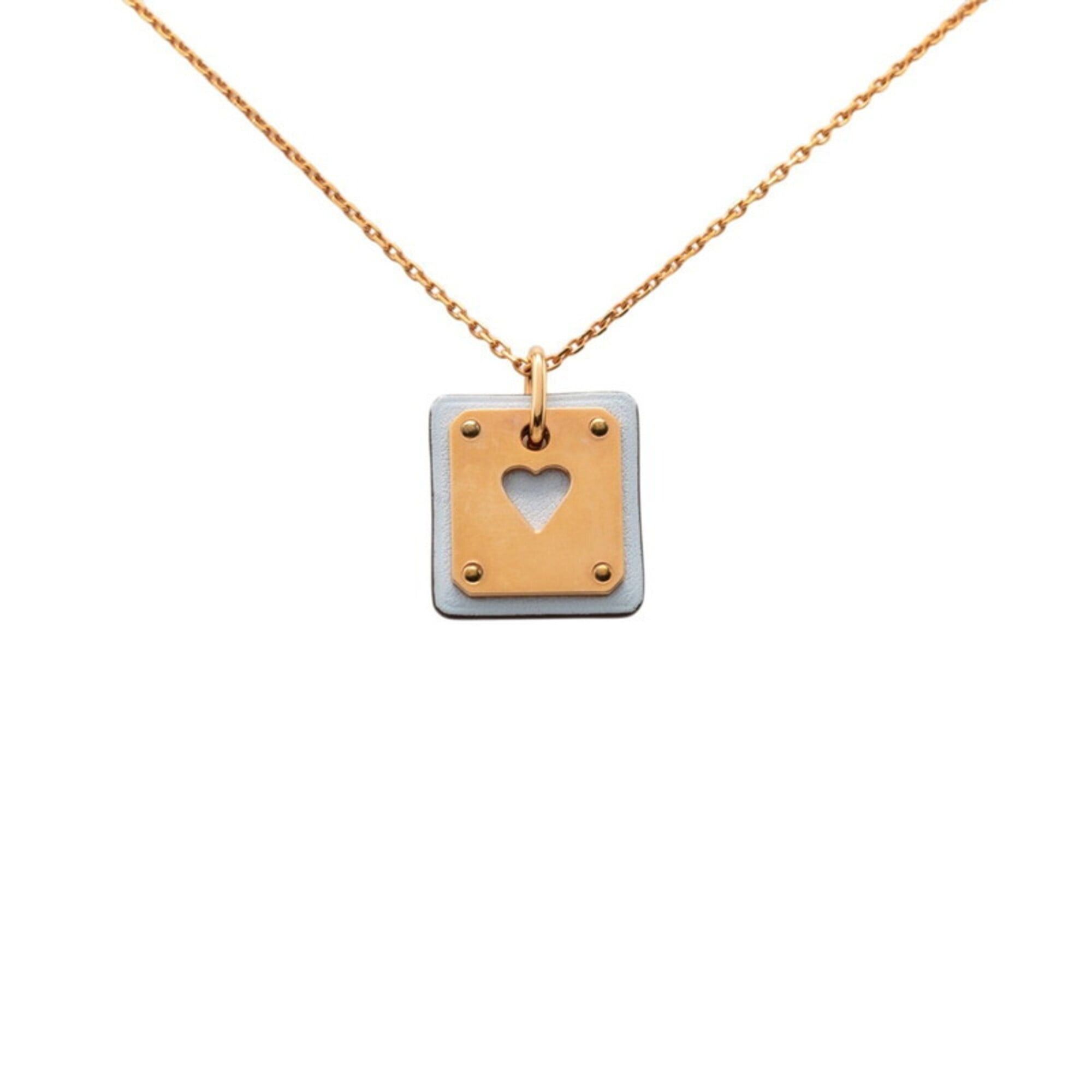 Hermes Hermes As de Coeur PM Necklace, Gold Multicolor Plated, Veau Swift Leather, Women's Size ONE SIZE - 1 Thumbnail