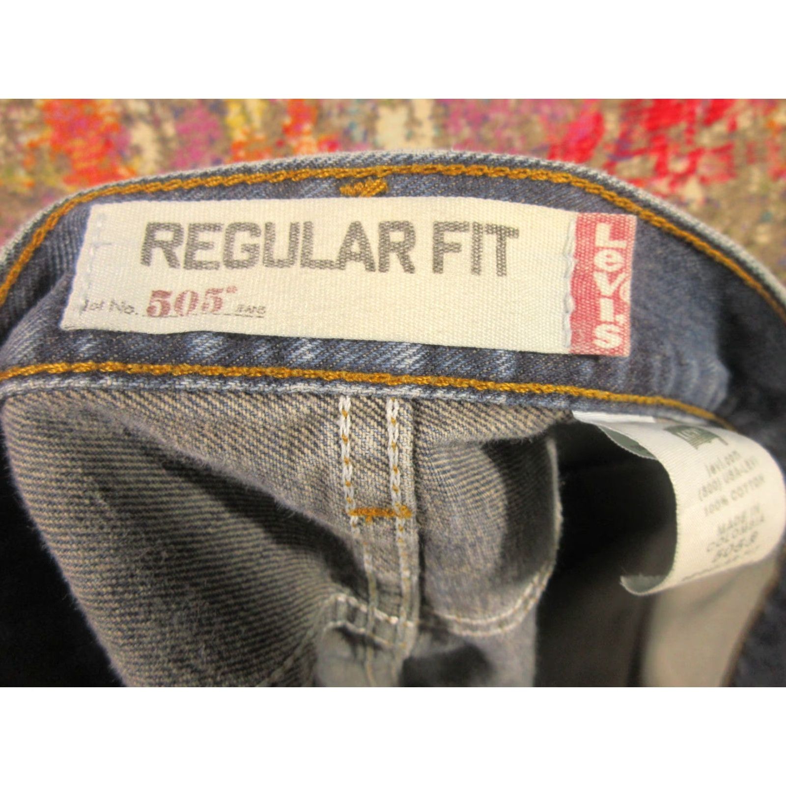 Levi's Levi's 505 Jeans 29x30 Medium Blue Denim Regular Straight Jeans Men Slim Comfort Pockets Belt Loops 5-Pocket Denim Zip Size US 29 - 5 Thumbnail