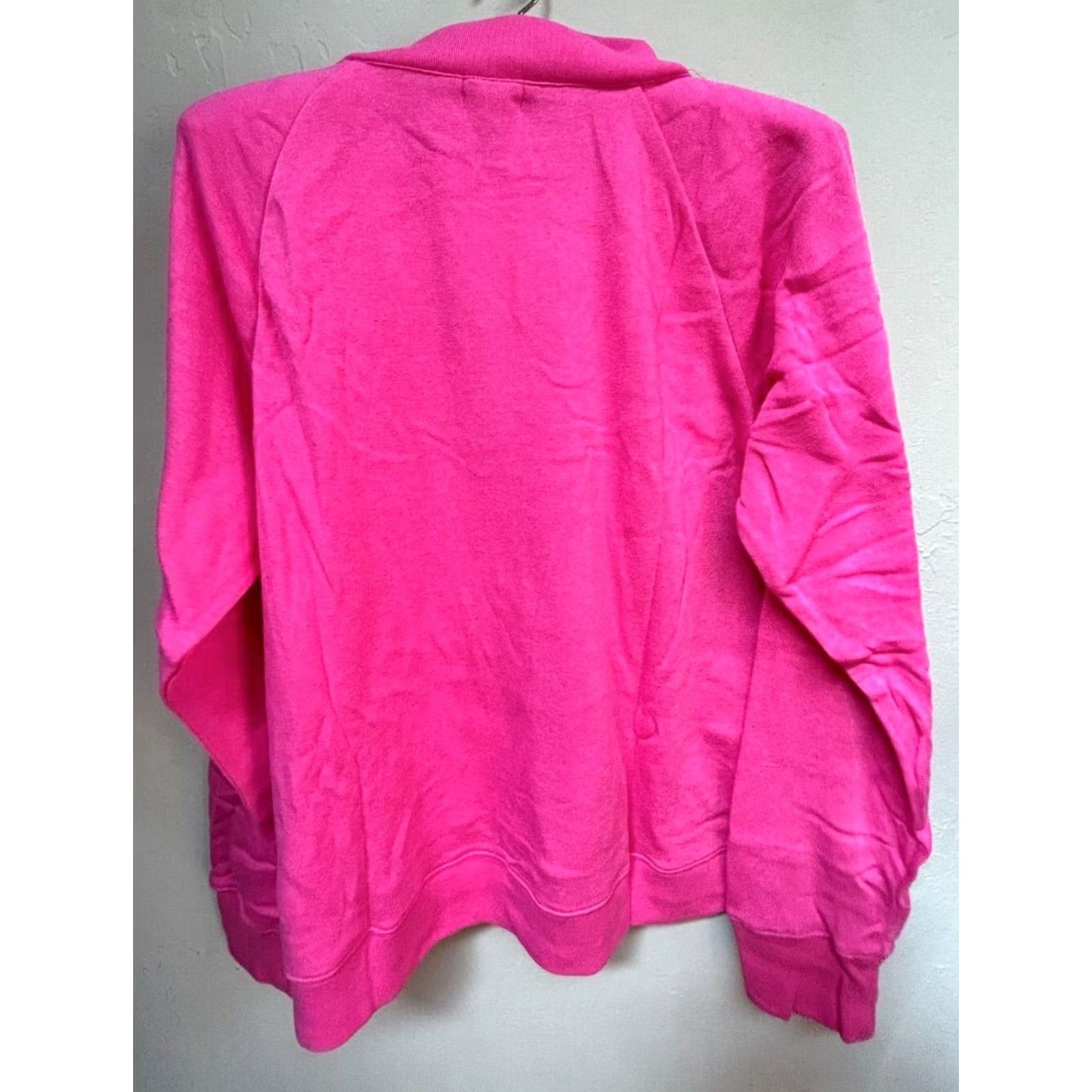 J.Crew J.Crew XL Pink Cloudspun Fleece Sweatshirt Wide Button-Collar Pullover AC689 Shirt Womens XL Pink Cloudspun Fleece Sweatshirt Winter 90s? Size XL / US 12-14 / IT 48-50 - 2 Thumbnail