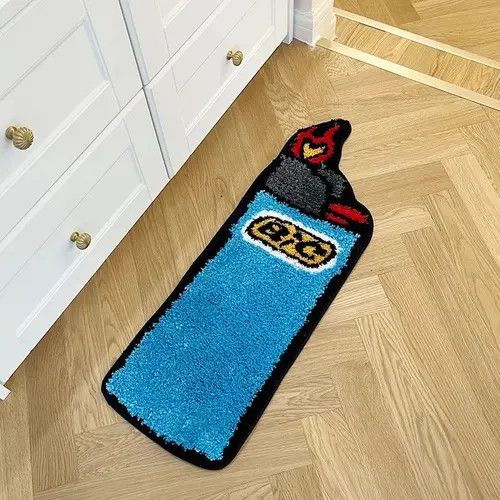 Handmade Blue Lighter Art Rug Size ONE SIZE - 2 Thumbnail
