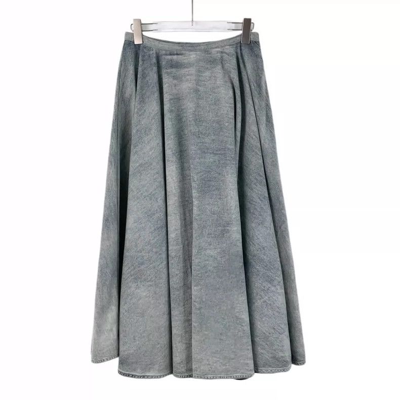 Dior Christian Dior Light Blue Cotton Denim Skirt- DMC Size US 38 / EU 54 - 1 Thumbnail