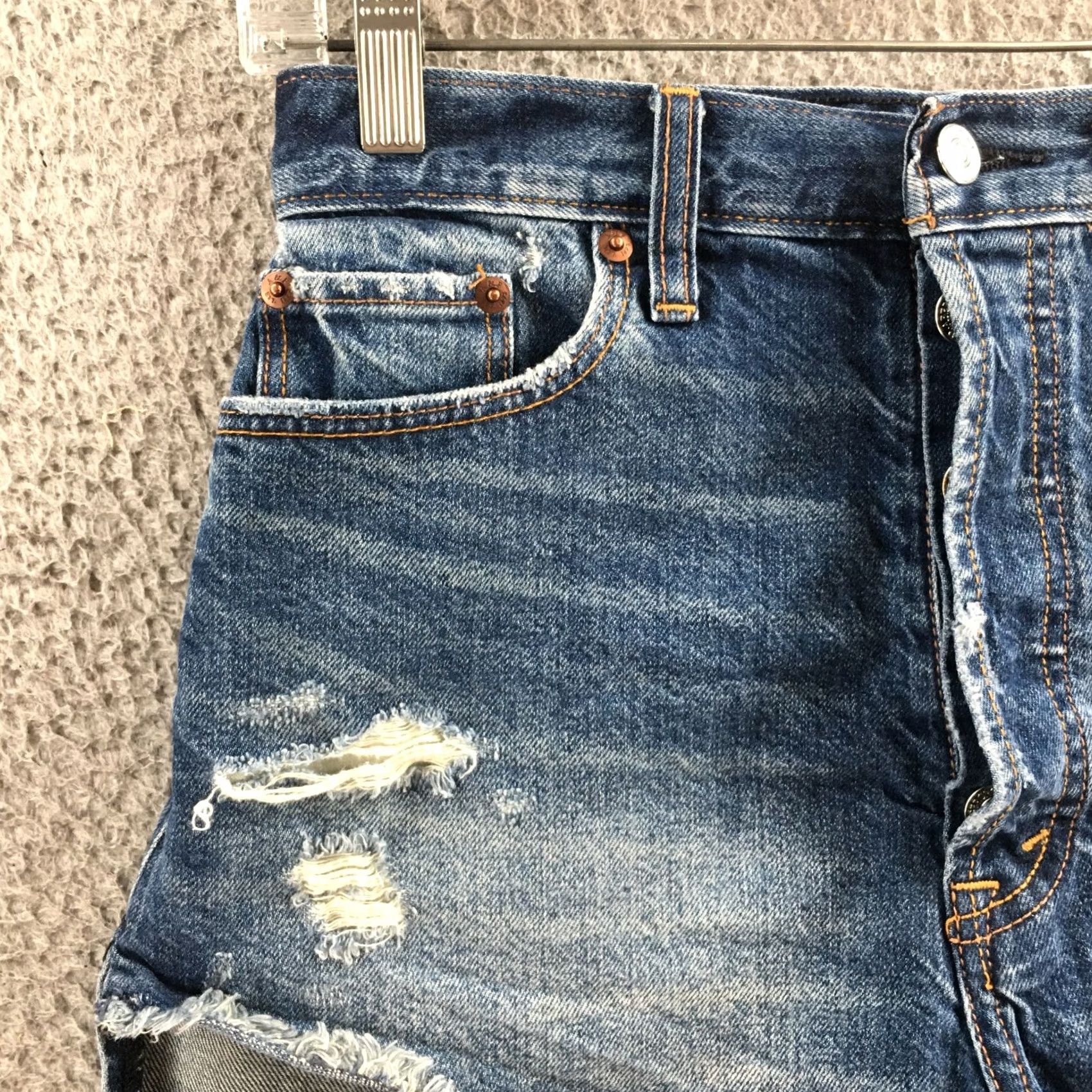 Abercrombie & Fitch Abercrombie & Fitch Cut-Off Shorts Womens 24/2 Blue Denim Pocket Vintage No? Size 42" / US 20 - 2 Thumbnail