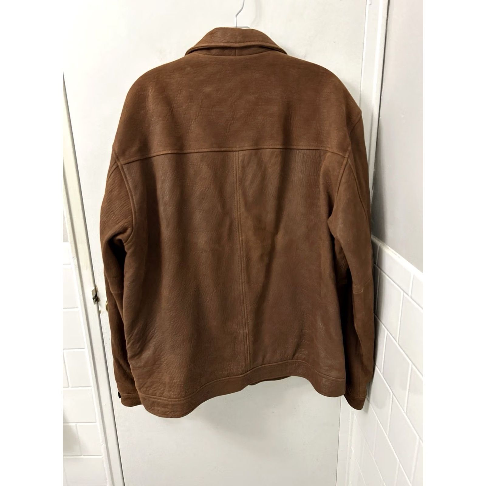 The Territory Ahead The Territory Ahead Leather Jacket Mens Large Brown Wool Lined Full Zip Bomber Size US L / EU 52-54 / 3 - 6 Thumbnail