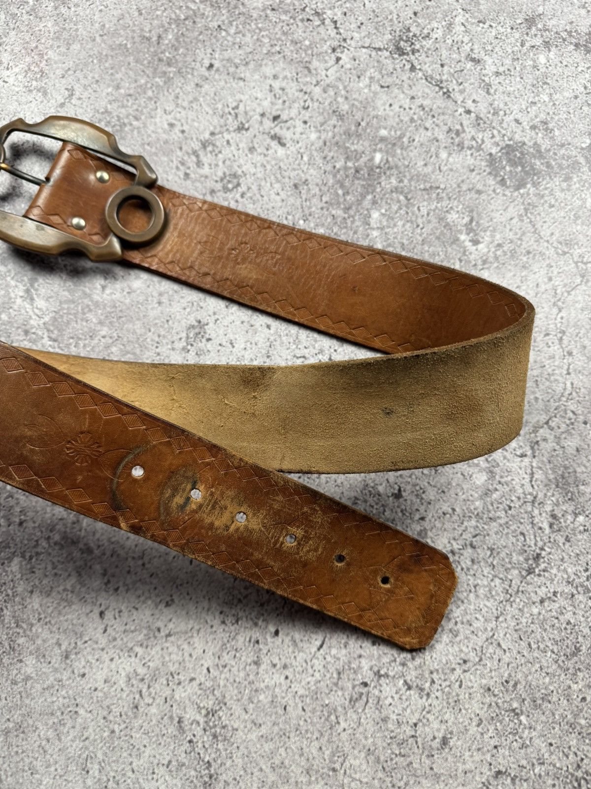 Japanese Brand 00’s NUMBER NINE STYLE ROBOT LEATHER RARE Y2K BELT VINTAGE Size ONE SIZE - 4 Thumbnail