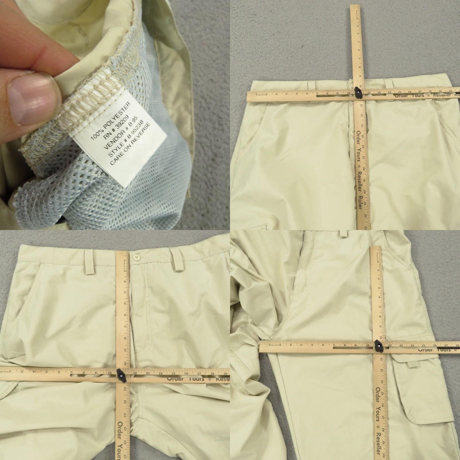 Burnside VINTAGE Baggy Cargo Pants Men 40 Y2K SKater 10" Wide-Leg Opening Grunge Raver Khaki Burnside VTG Beige Wide-Leg Cargo Pant Mens 40 Size US 40 / EU 56 - 8 Thumbnail