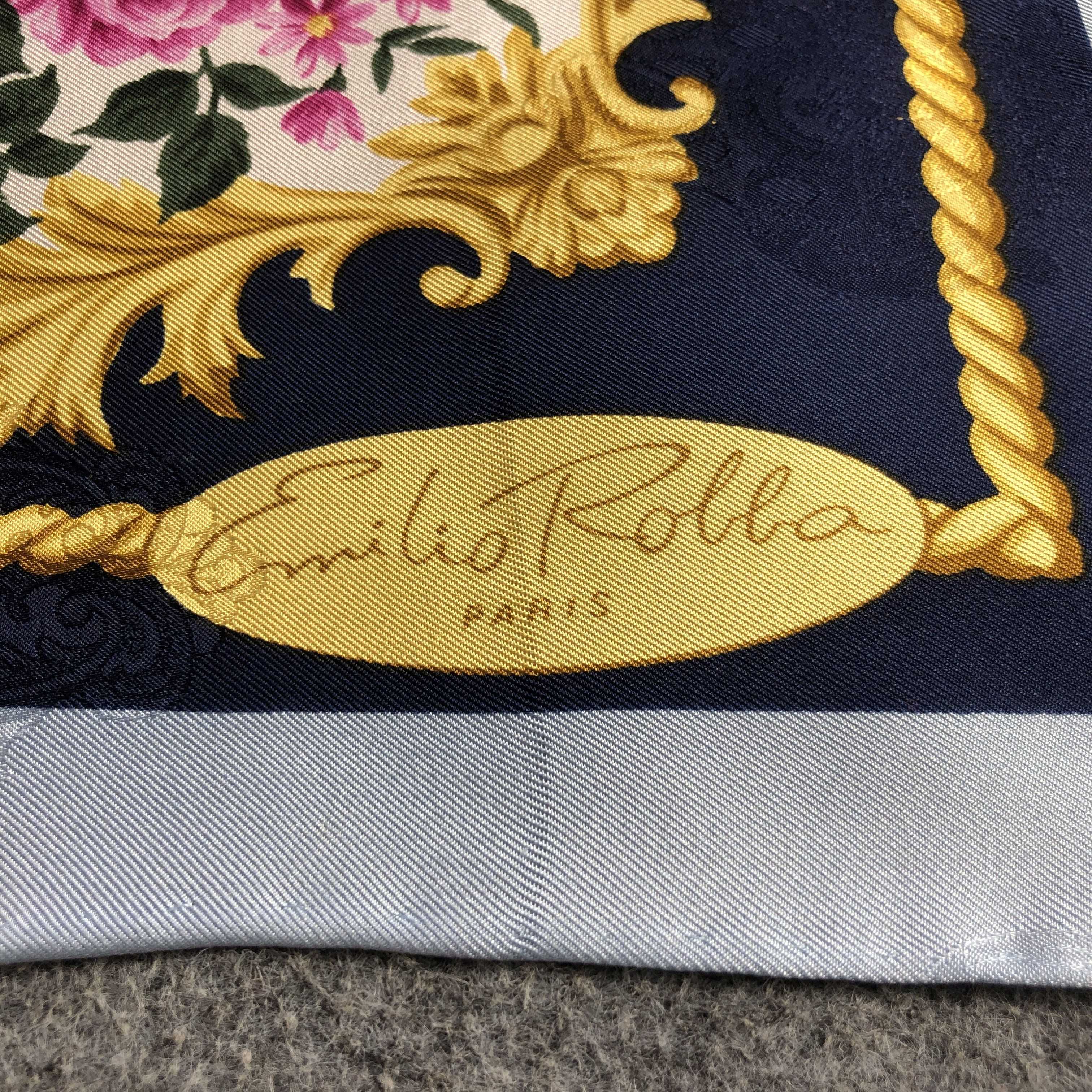 Vintage Emilio Rolla Floral Baroque Hand Rolled Silk Scarf M1408 Size ONE SIZE - 4 Thumbnail