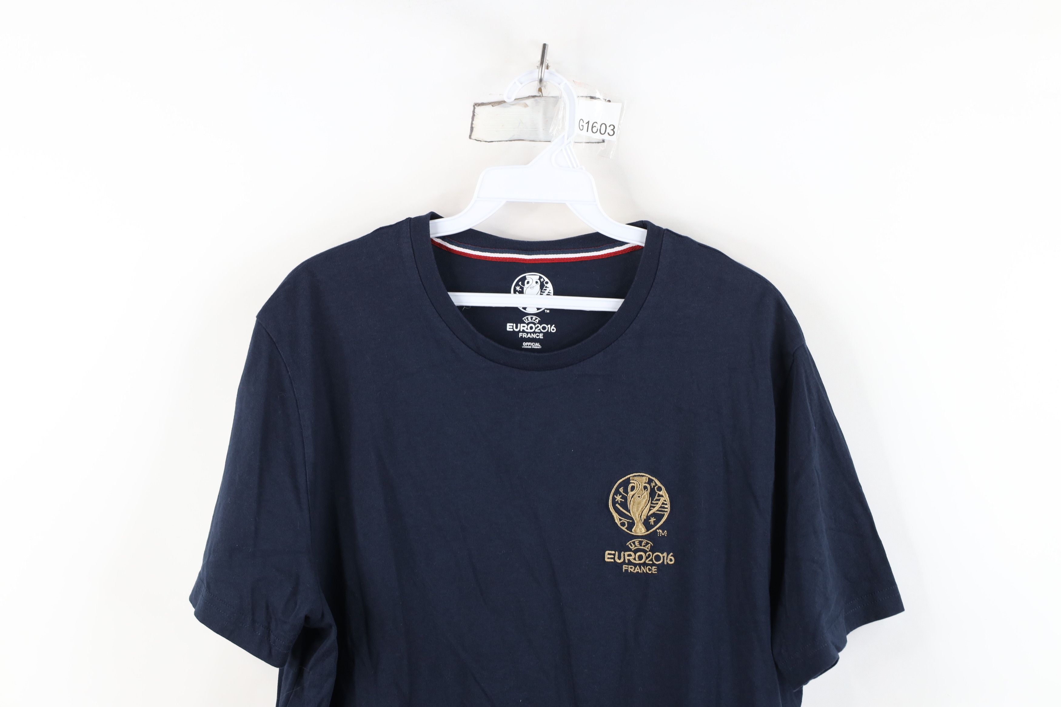 Vintage Y2K UEFA Euro France Soccer Football T-Shirt Navy Blue Size XL / US 12-14 / IT 48-50 - 2 Thumbnail