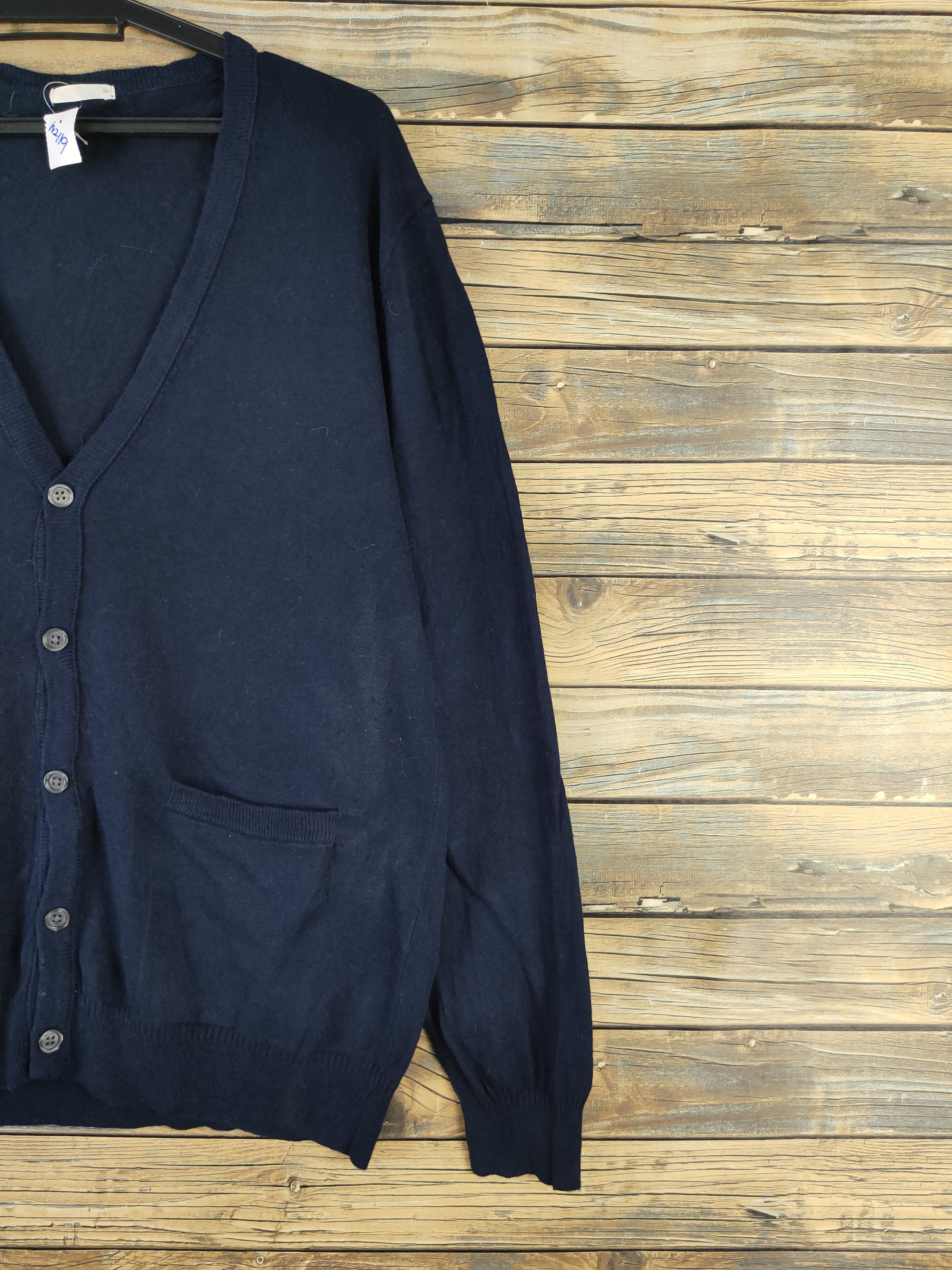 GU × Homespun Knitwear GU Navy Knitwear Cardigan #W2119 Size US M / EU 48-50 / 2 - 5 Thumbnail