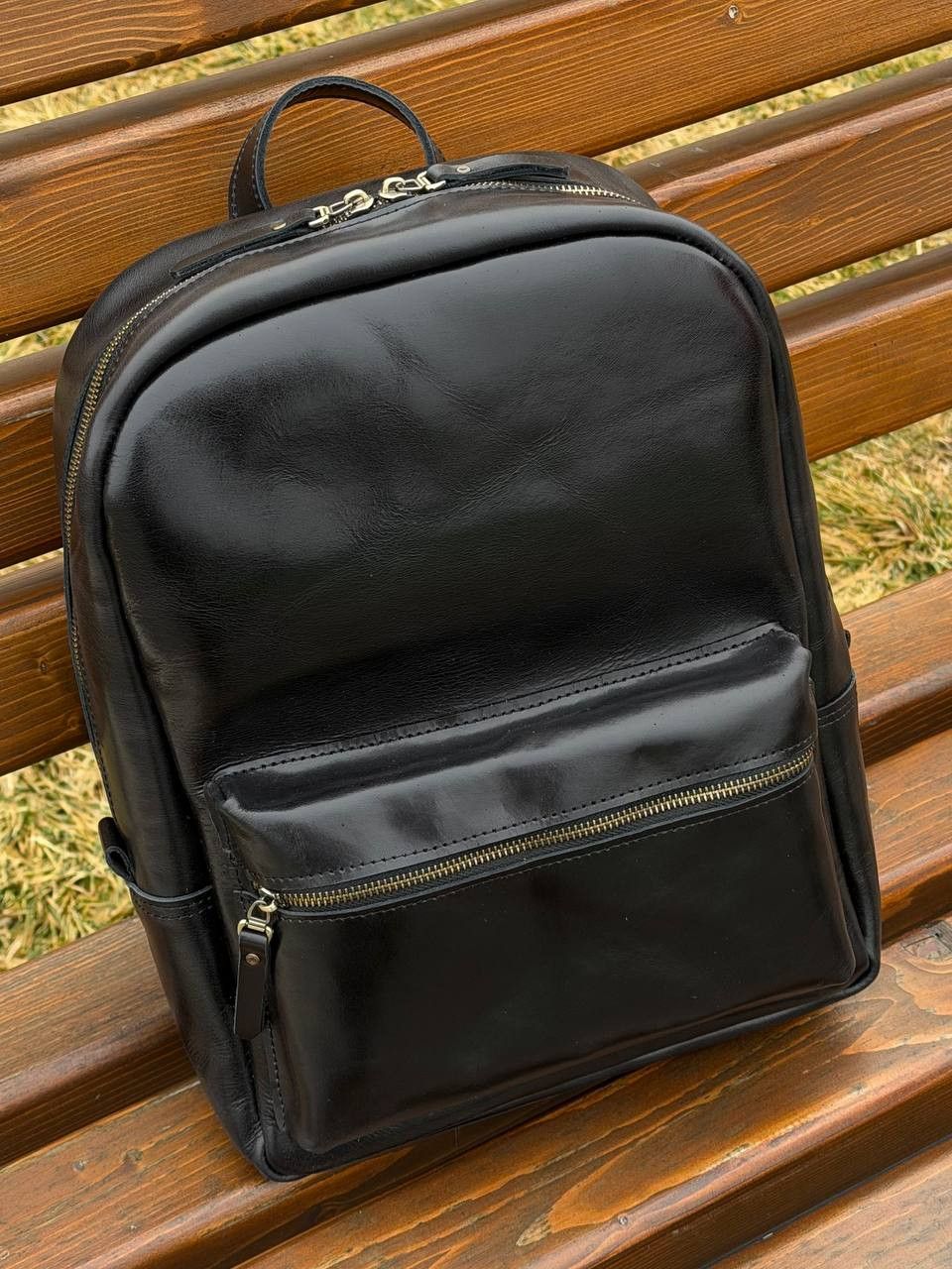 Handmade Leather backpack. Genuine leather Size ONE SIZE - 5 Thumbnail