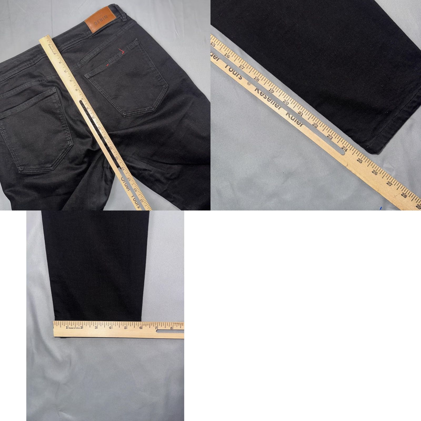 Vintage Sézane Jeans Mens 33x30 Black Dark Wash Slim Tapered Stretch Denim Pants Size US 33 - 8 Thumbnail