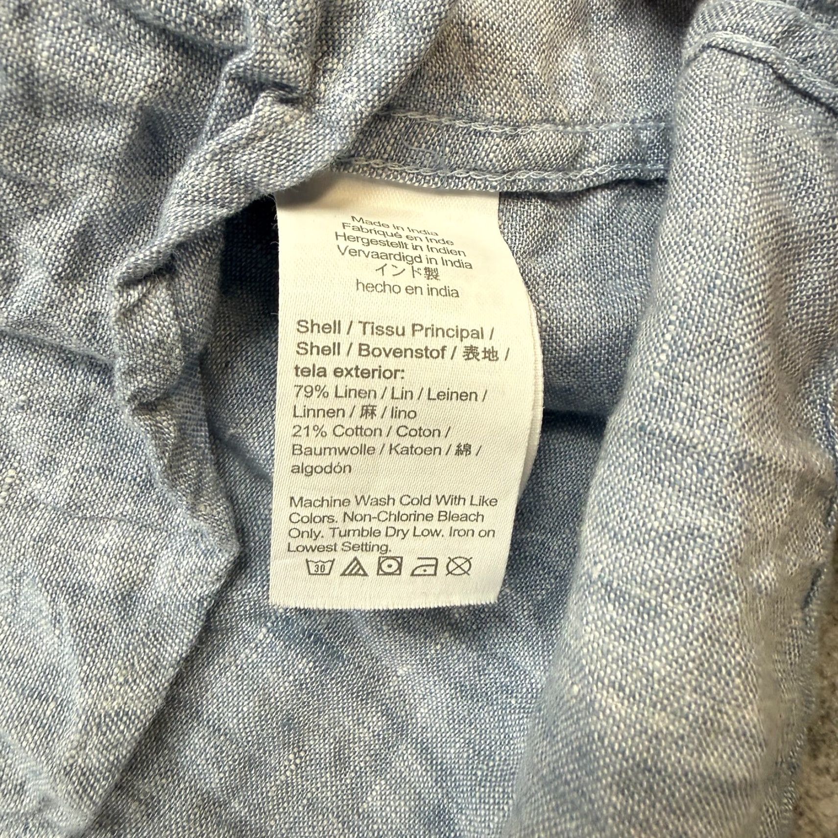 J.Crew J.CREW Shirt Mens L Light Blue Linen Blend Button-Down Beach Coastal Resort Casual Travel) Size US L / EU 52-54 / 3 - 4 Thumbnail