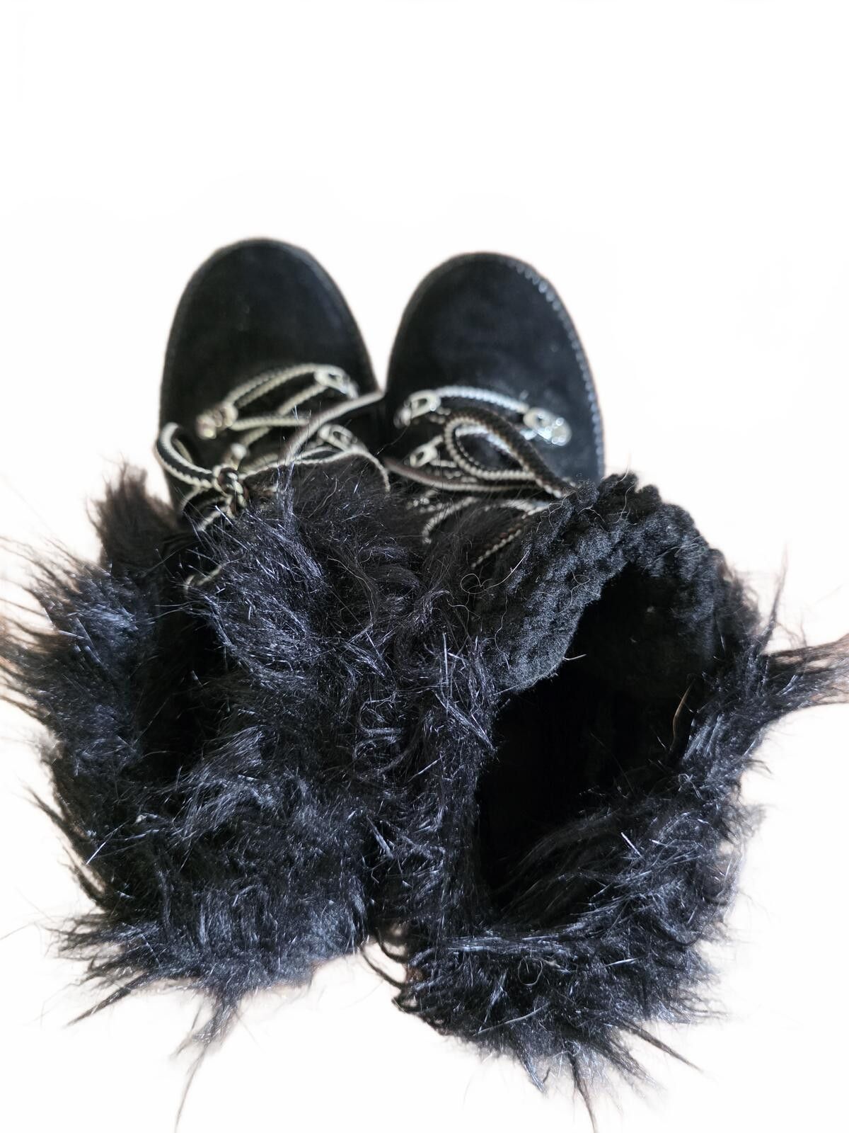 Nine West Nine West Alex Suede Black Faux Fur Leather Ankle Boots 6.5 Size US 6.5 / IT 36.5 - 8 Thumbnail