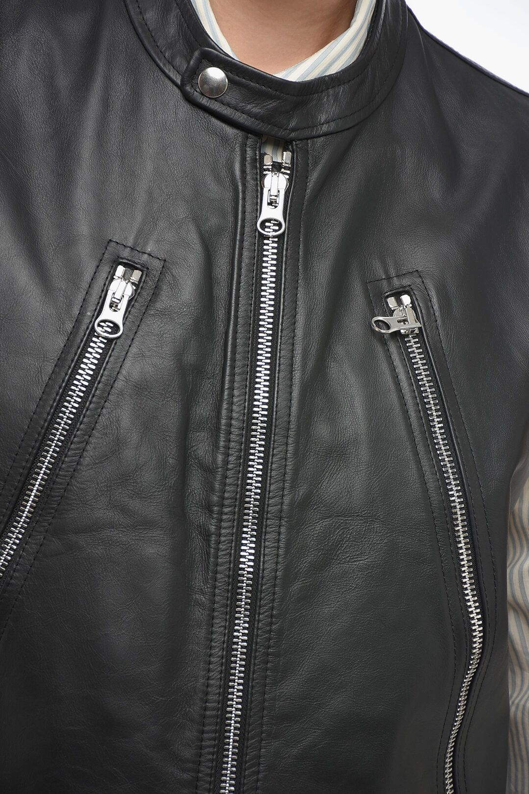 Maison Margiela og1mm1224 Leather Biker Waistcoat in Black Size S / US 4 / IT 40 - 3 Thumbnail