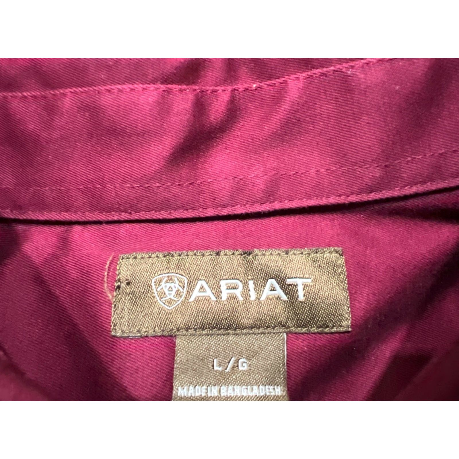 Ariat Ariat Men’s Long Sleeve Button-Up Shirt Burgundy Magenta Cotton Western City Casual L Size US L / EU 52-54 / 3 - 5 Thumbnail