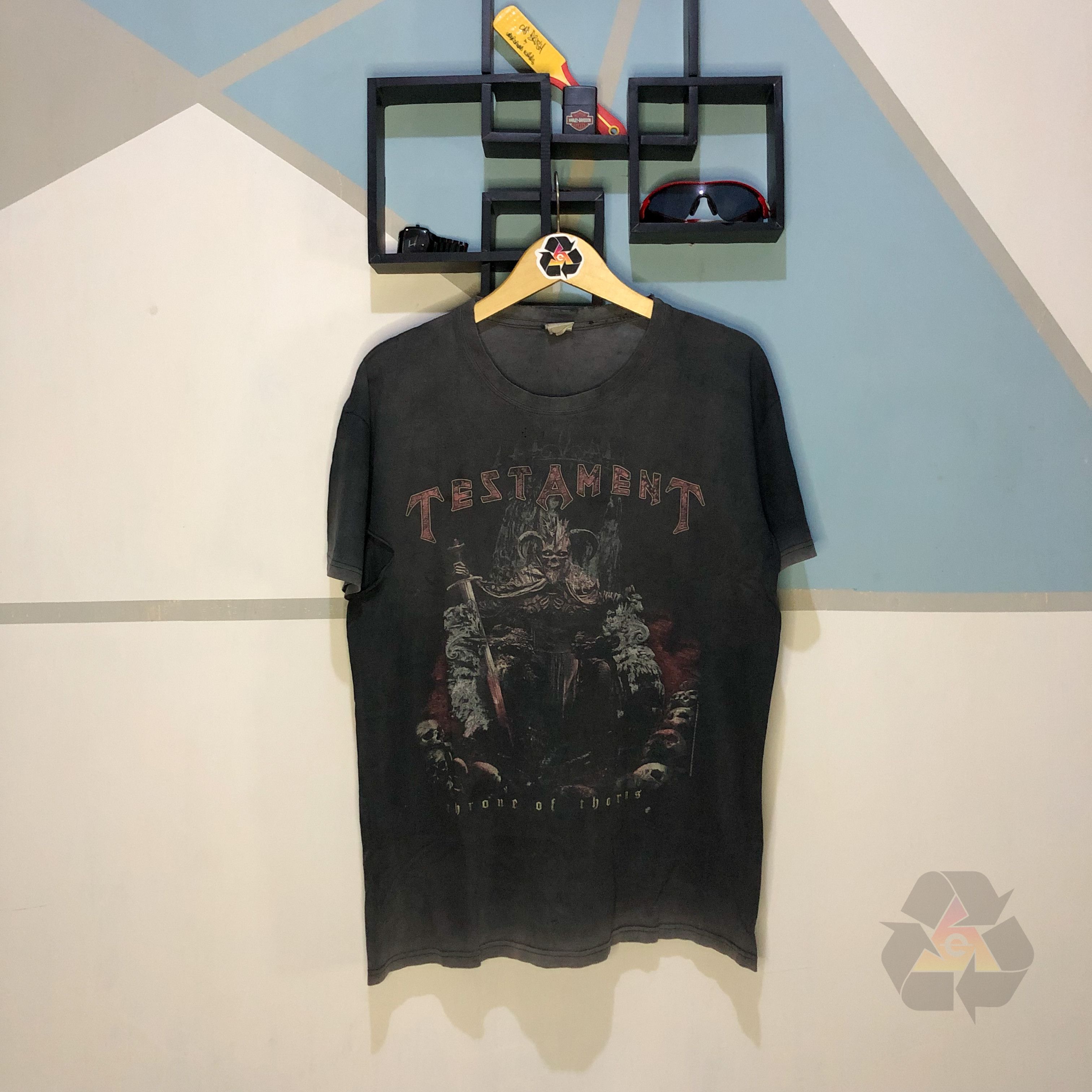 Band Tees Vintage THRASHED Testament Throne Of Thorns T-Shirt Size US L / EU 52-54 / 3 - 2 Thumbnail