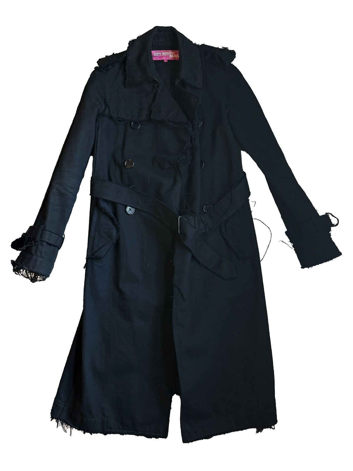 Comme des Garcons Junya Watanabe MAN Distressed Trench Coat Black Size US S / EU 44-46 / 1 - 1 Thumbnail