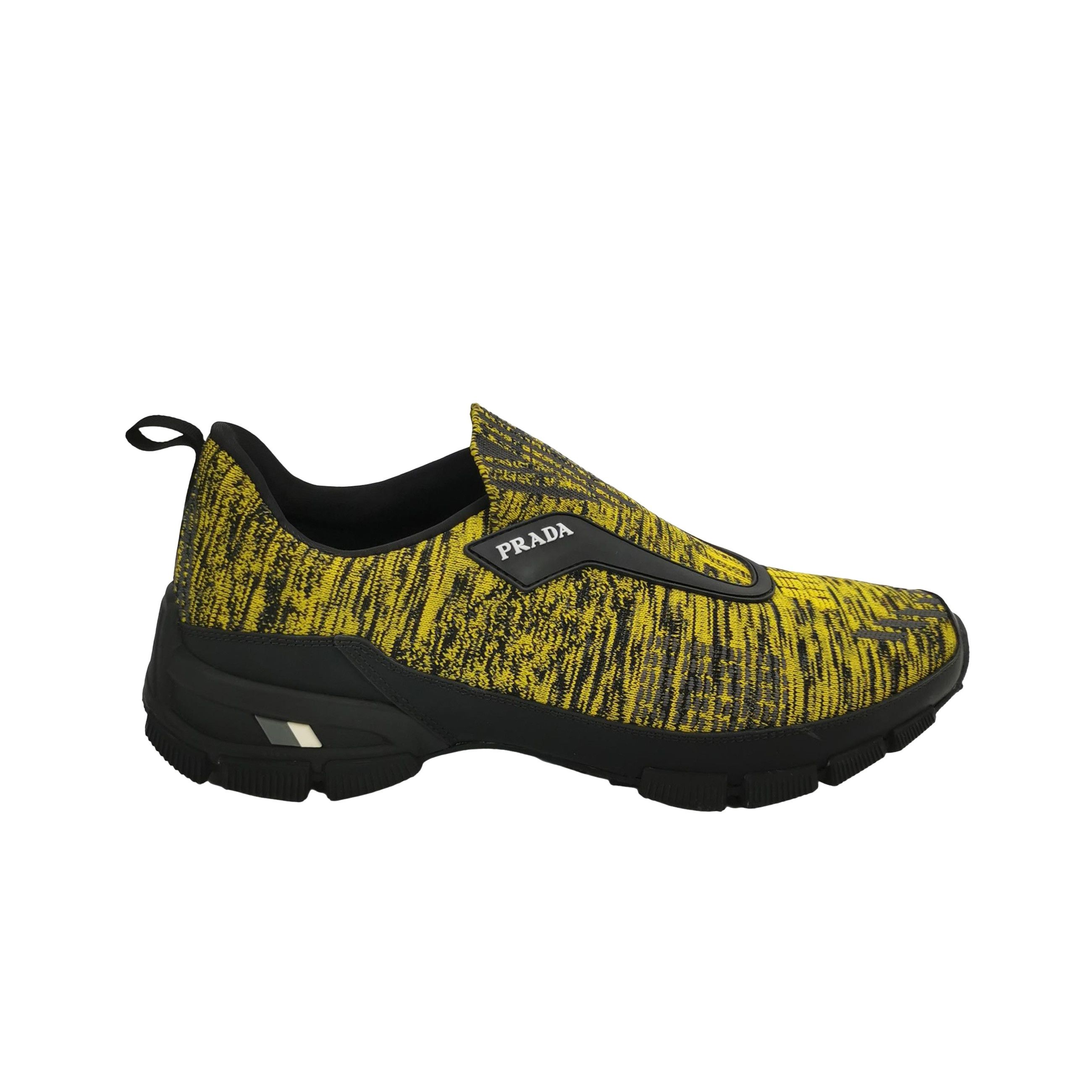 Prada Prada Yellow Knit Logo Sneakers 42.5 Size US 9 / EU 42 - 1 Thumbnail