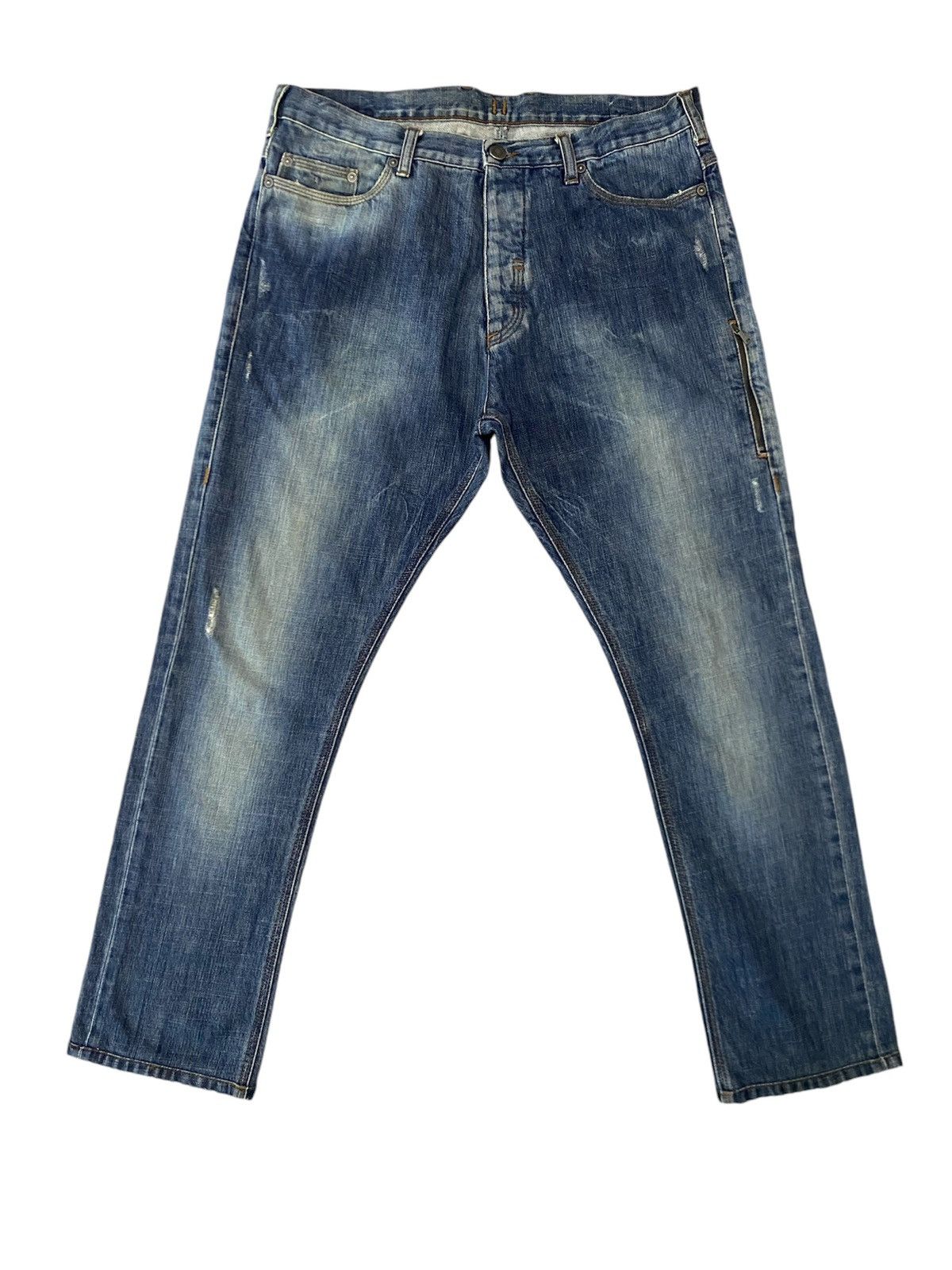 Black Barrett × Neil Barrett NEIL BARRET DISTRESS DENIM MADE IN ITALY INDIGO Size US 34 / EU 50 - 1 Thumbnail