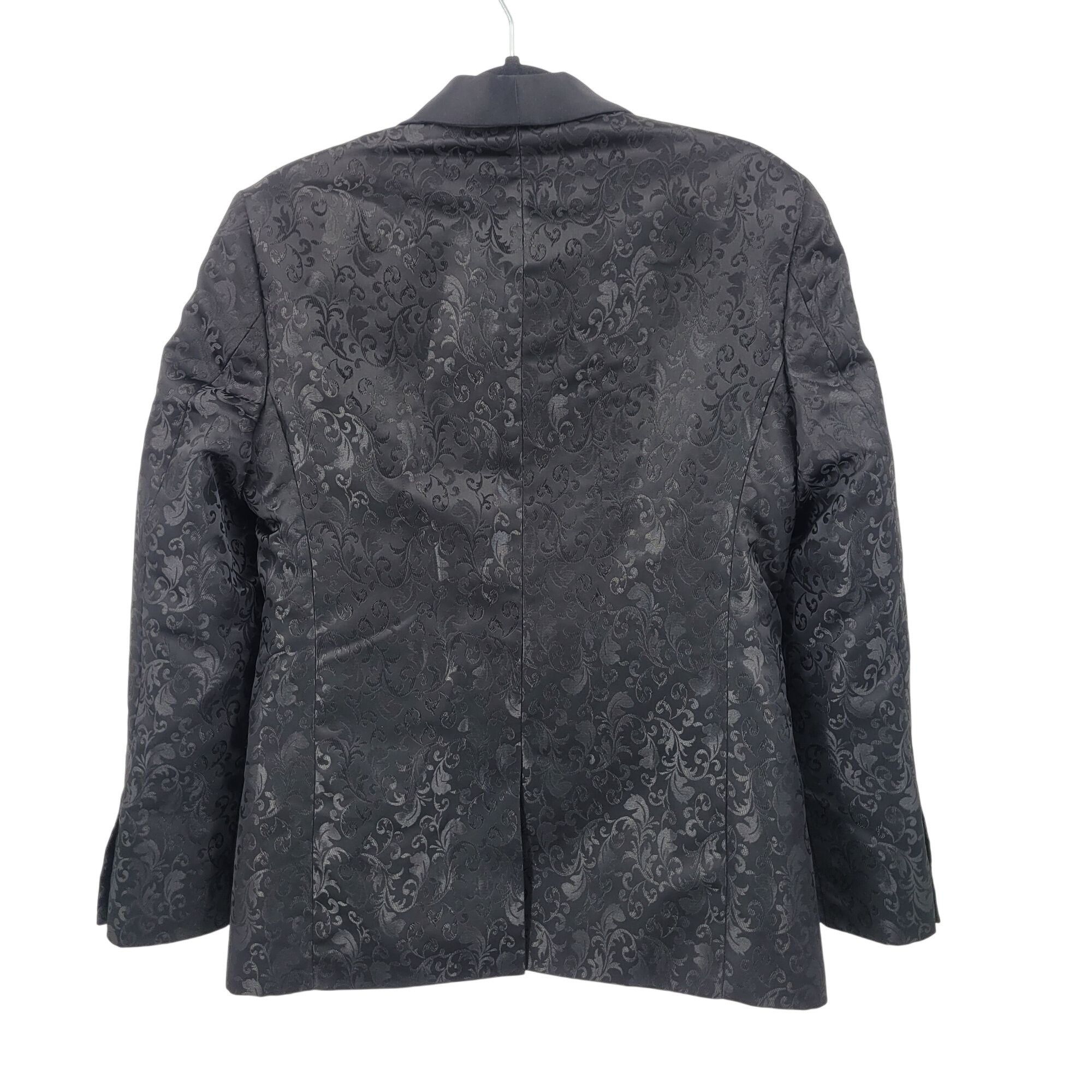 Designer Avanti Milano Paisley Black Jacquard Tuxedo Jacket L Satin S Size L / US 10 / IT 46 - 2 Thumbnail