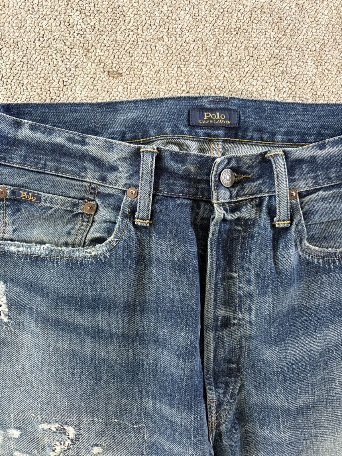 Polo Ralph Lauren Vintage classic fit distressed patch jeans Size US 30 / EU 46 - 6 Thumbnail
