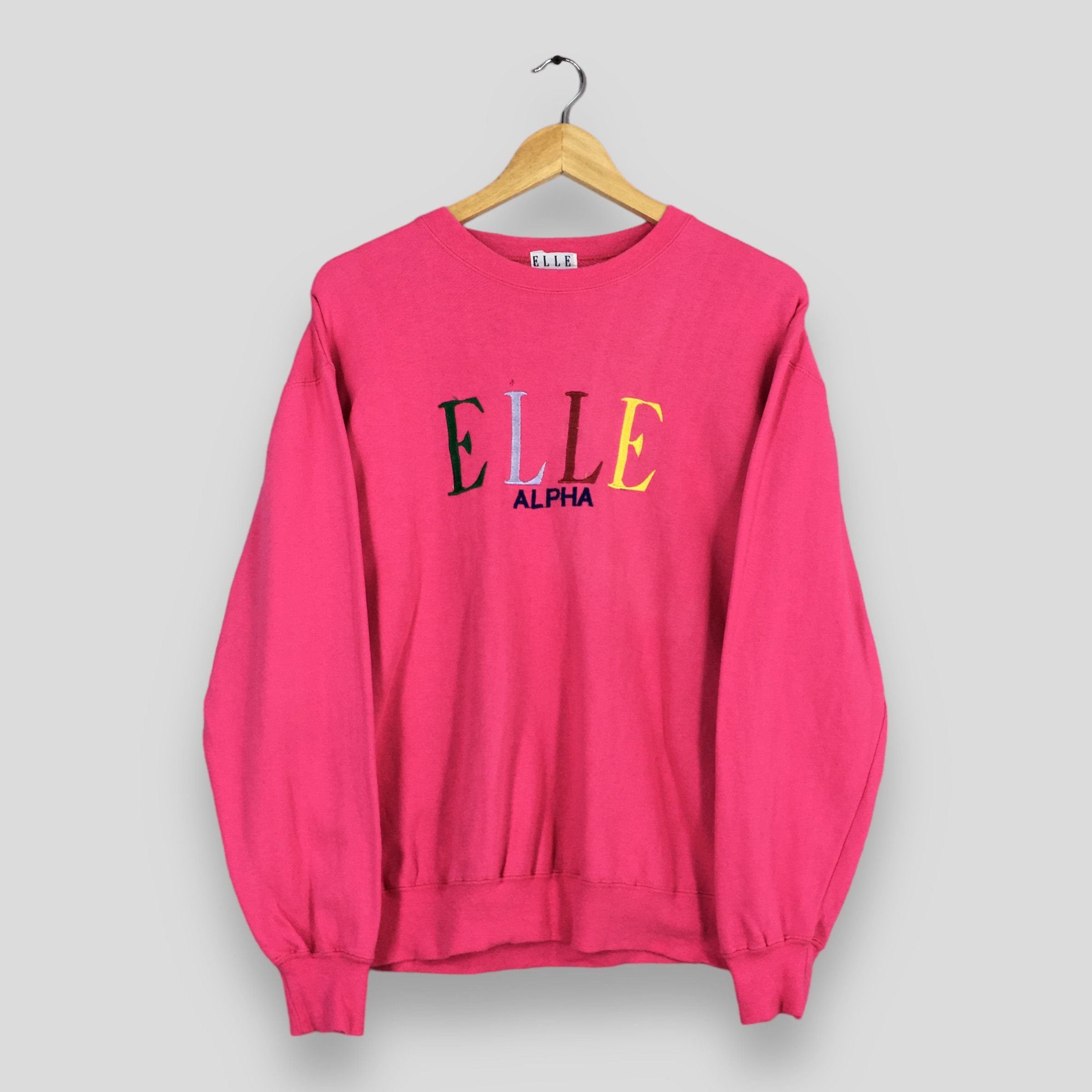 Vintage Vintage 90s Elle Alpha Pink Sweatshirt Medium Size US M / EU 48-50 / 2 - 1 Thumbnail