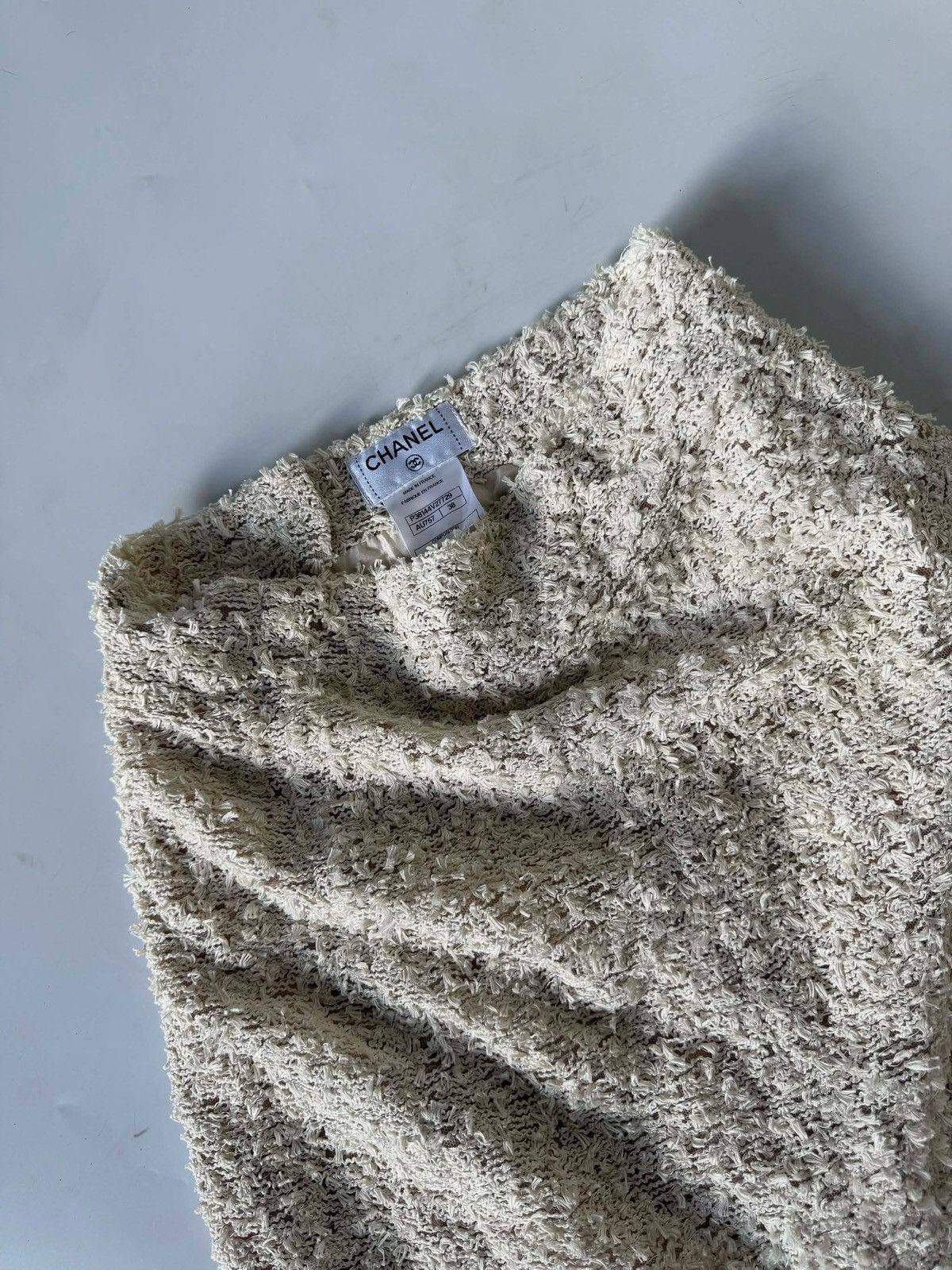 Chanel Chanel Beige Tweed Skirt Size 27" / US 4 / IT 40 - 5 Thumbnail