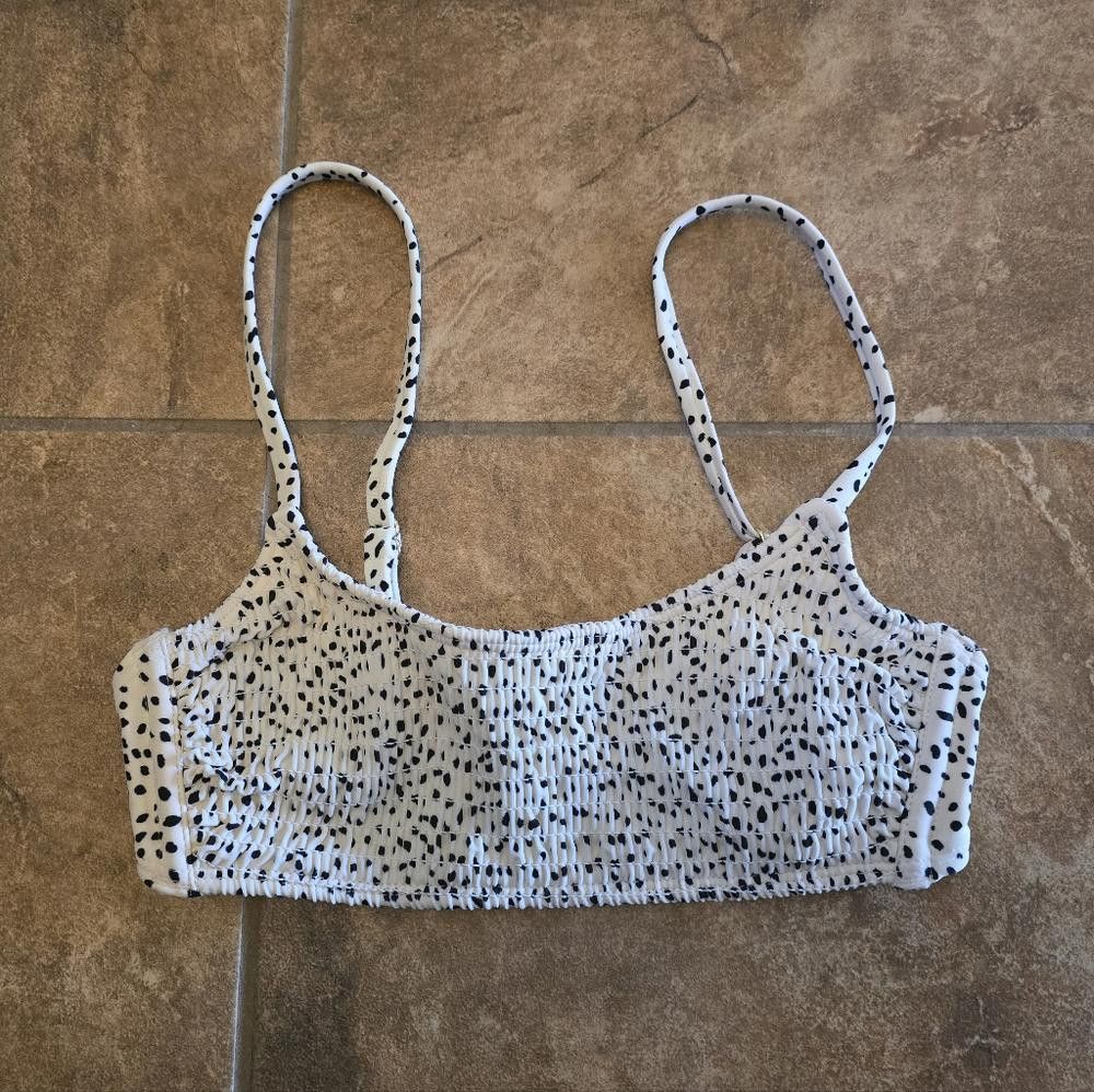 Designer White Black Speckled XHLN Bikini Top Size ONE SIZE - 1 Thumbnail