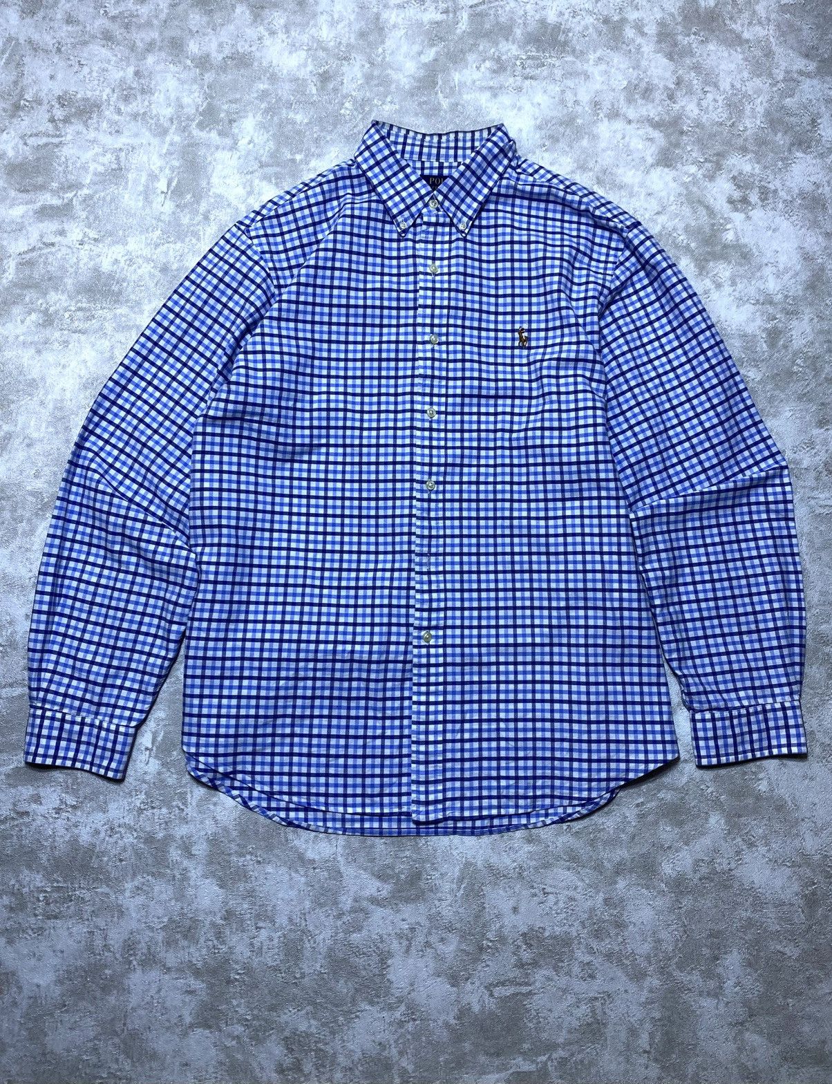 Polo Ralph Lauren Polo Ralph Lauren Vintage Blue Checkered Plaid Shirt Size US XL / EU 56 / 4 - 1 Thumbnail