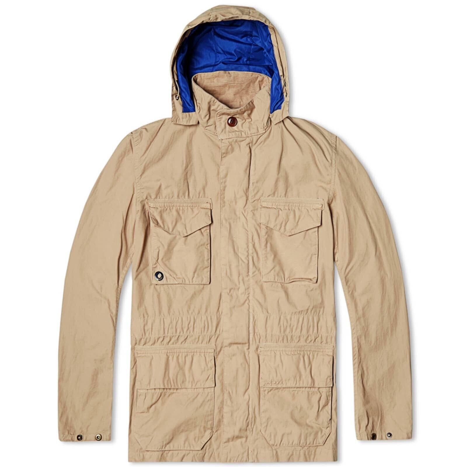 image of Barbour Rig Casual Beige Weatherproof Hooded Jacket, Men's (Size 2XL)