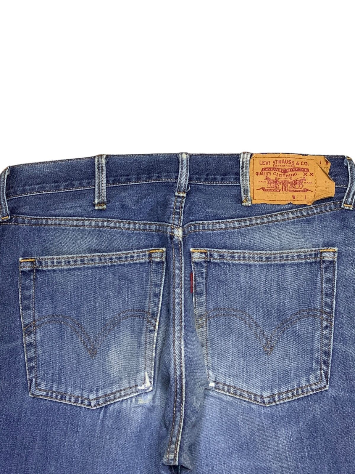 Levi's Vintage 90s Levis 517 Faded Wash Distressed Flare Jeans Size US 31 - 8 Thumbnail