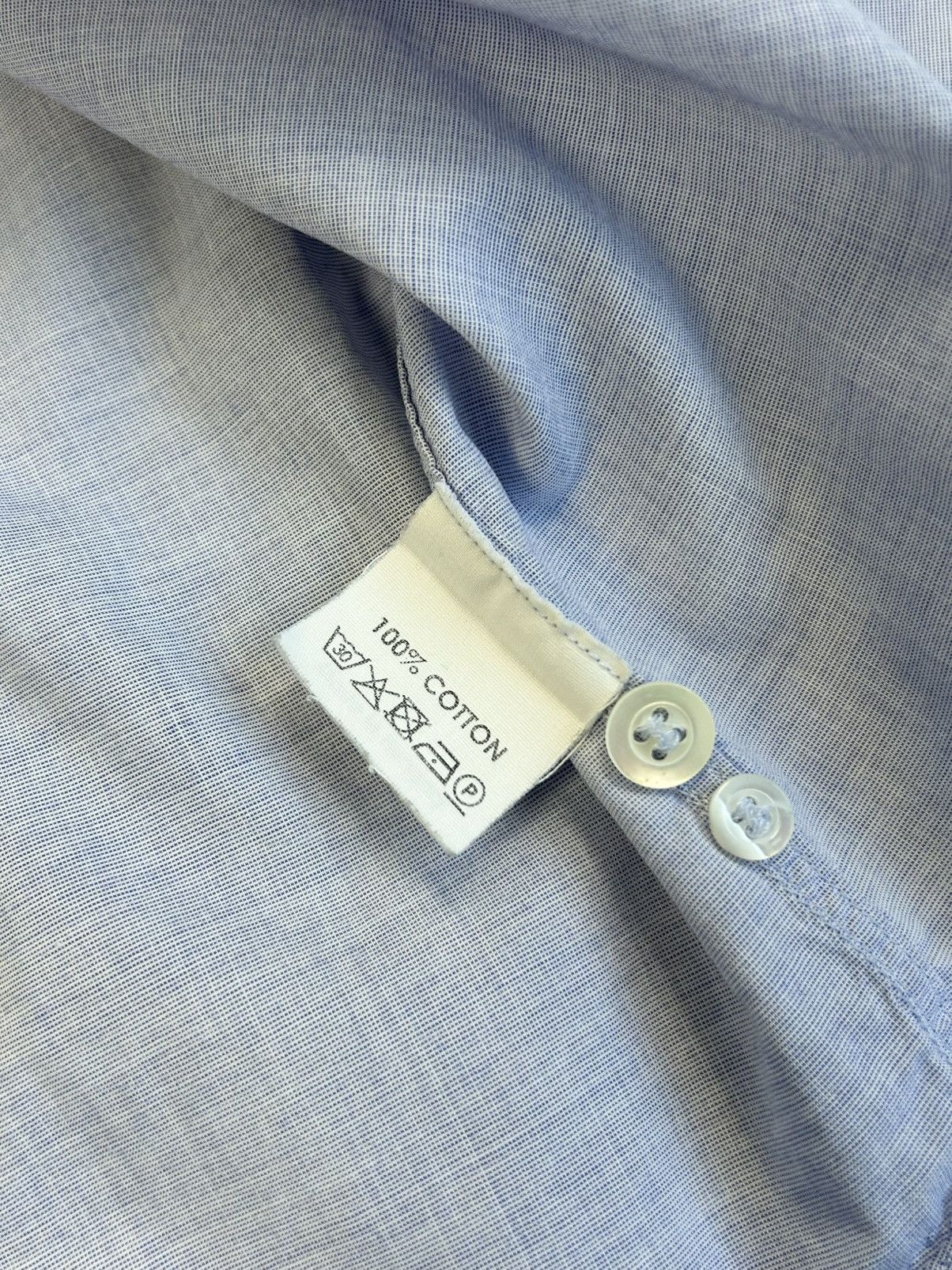 Dries Van Noten Dries Van Noten Vintage Blue Short Sleeve Button-Up Shirt Size US M / EU 48-50 / 2 - 14 Thumbnail