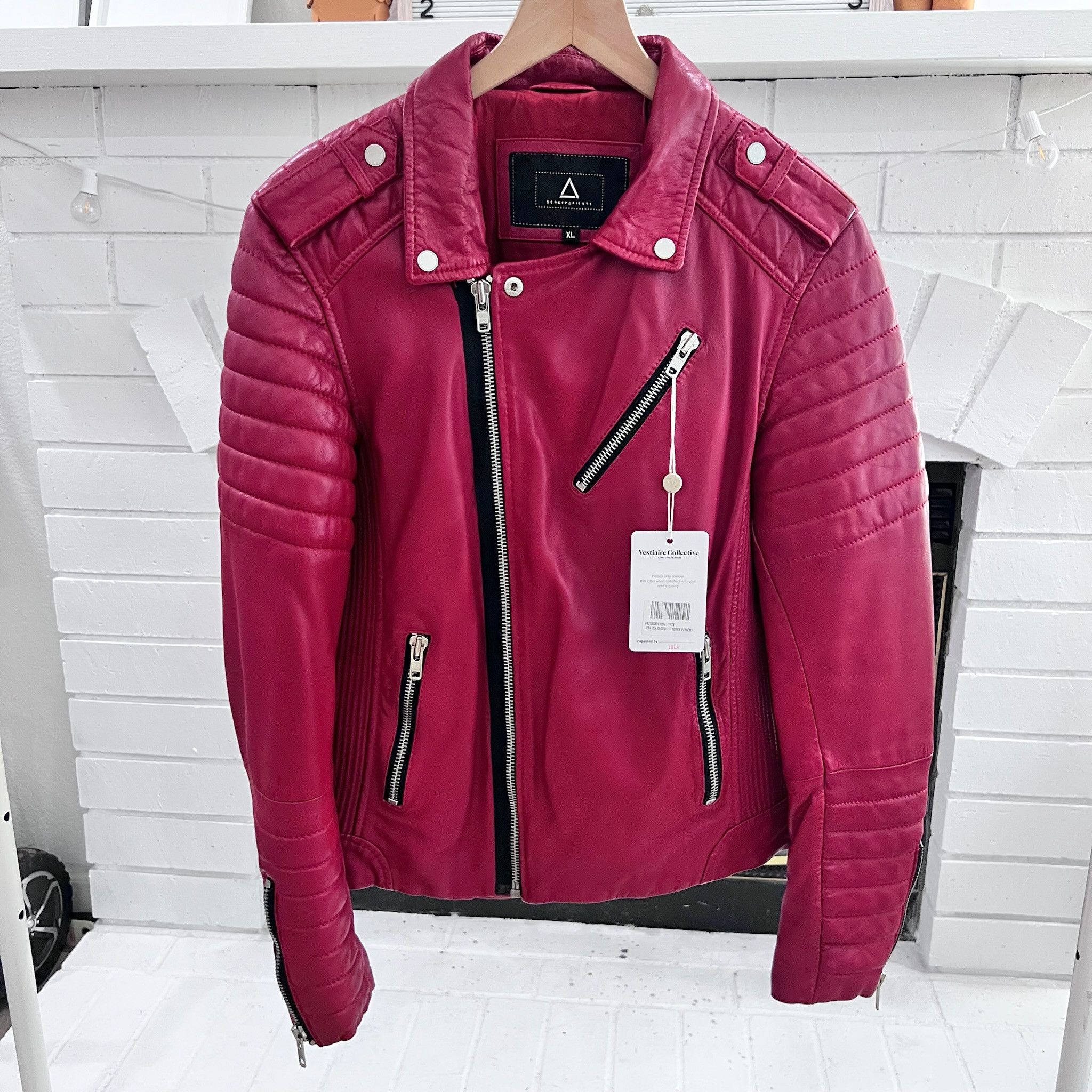 Other Serge Pariente Hipster NF Sheepskin Leather Biker Jacket Size US XL / EU 56 / 4 - 1 Thumbnail