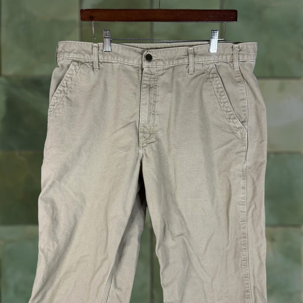 Carhartt Carhartt Pants Mens 38x32 Khaki Canvas Work Dungaree Relaxed Fit Utility B299 Pants Size US 38 / EU 54 - 1 Thumbnail