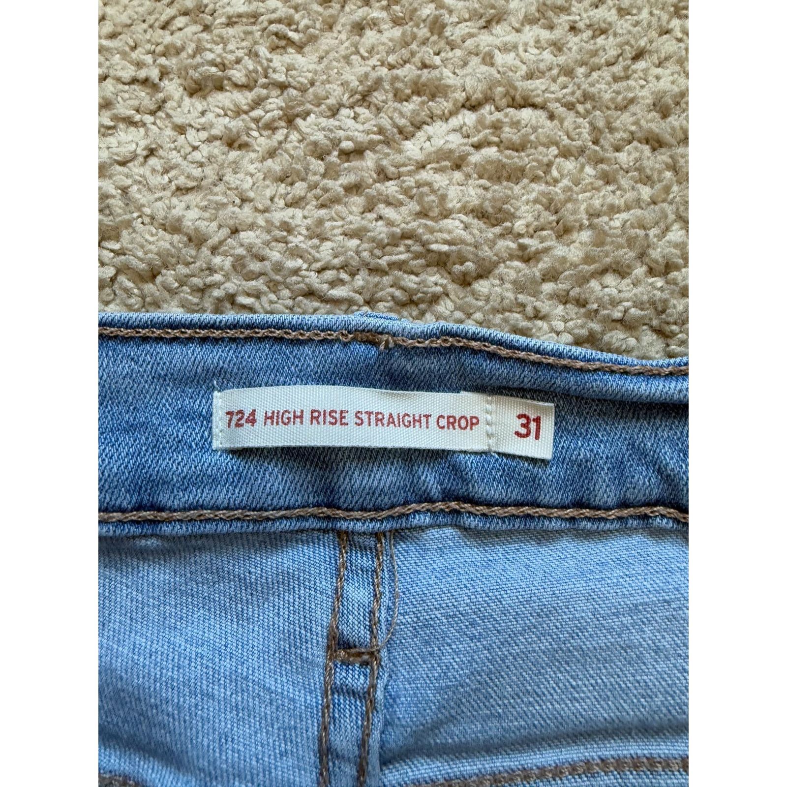 Levi's Levi Strauss Red Tab 724 High Rise Straight Crop Jeans 31x24 Size 31" - 7 Thumbnail