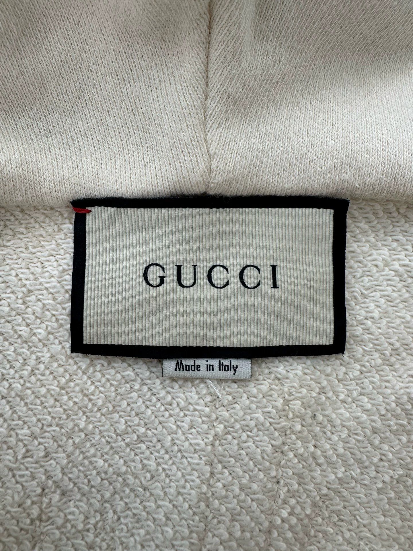 Gucci GUCCI beige unisex hoodie double dog print back distressed Size M / US 6-8 / IT 42-44 - 7 Thumbnail