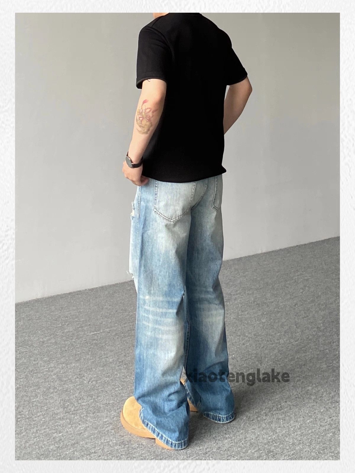 Vintage Custom unisex washed faded loose baggy yuppie jeans Size US 34 / EU 50 - 4 Thumbnail
