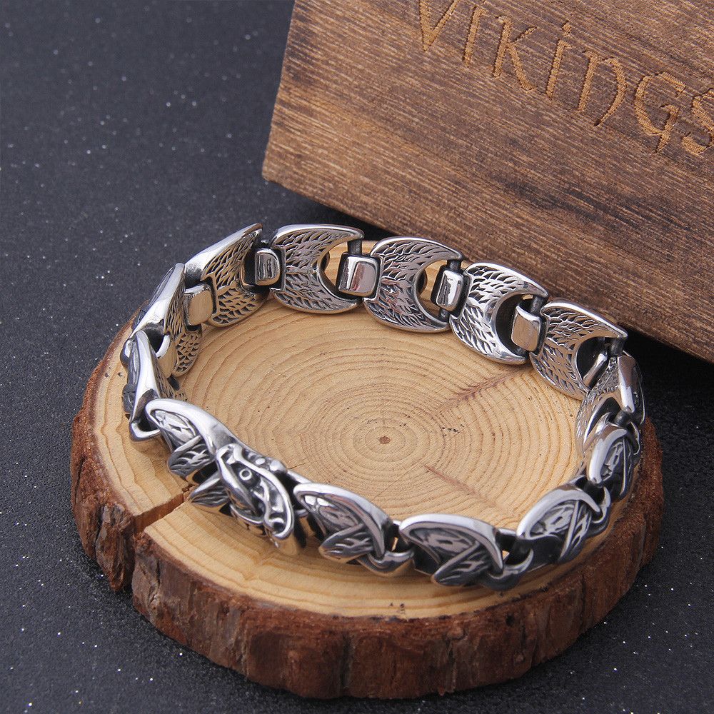 Other 21cm Viking Ouroboros Punk Stainless Steel Bracelet Size ONE SIZE - 1 Thumbnail