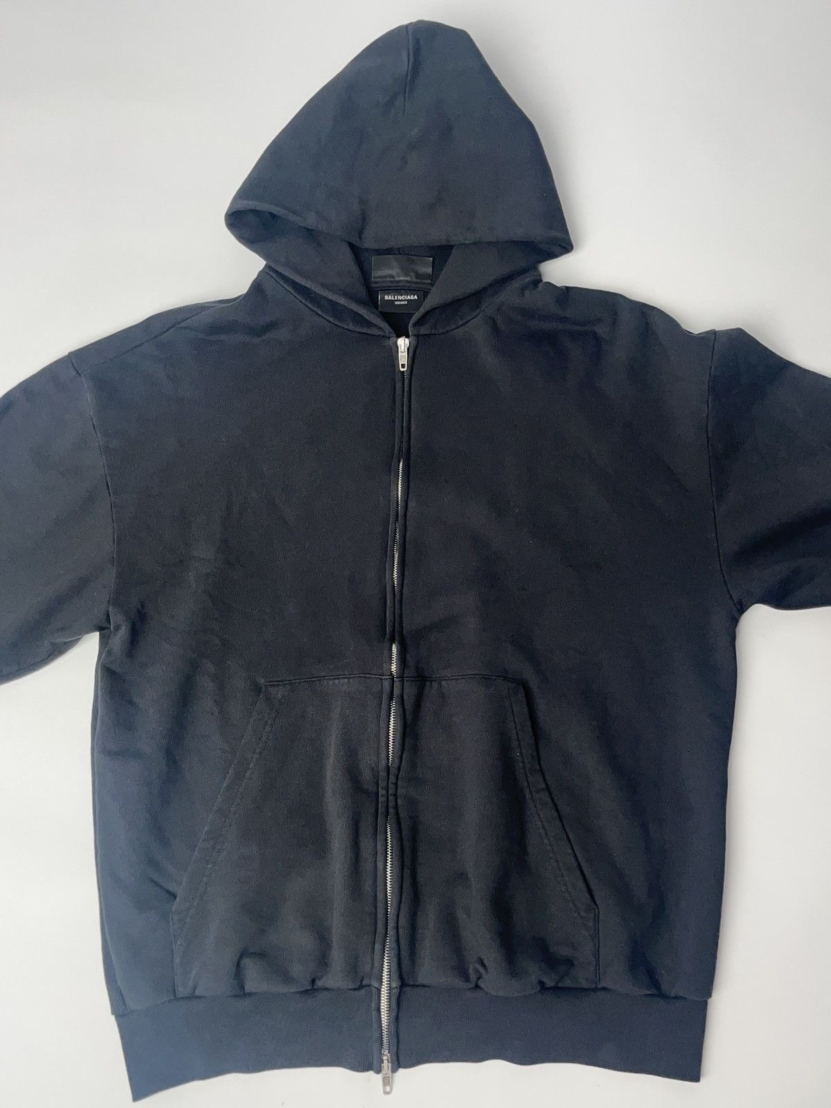 パーカー・フーディ BALENCIAGA SMALL FIT ZIP-UP SWEATSHIRT International Zip-up Hoodie Small Fit in Marine Blue