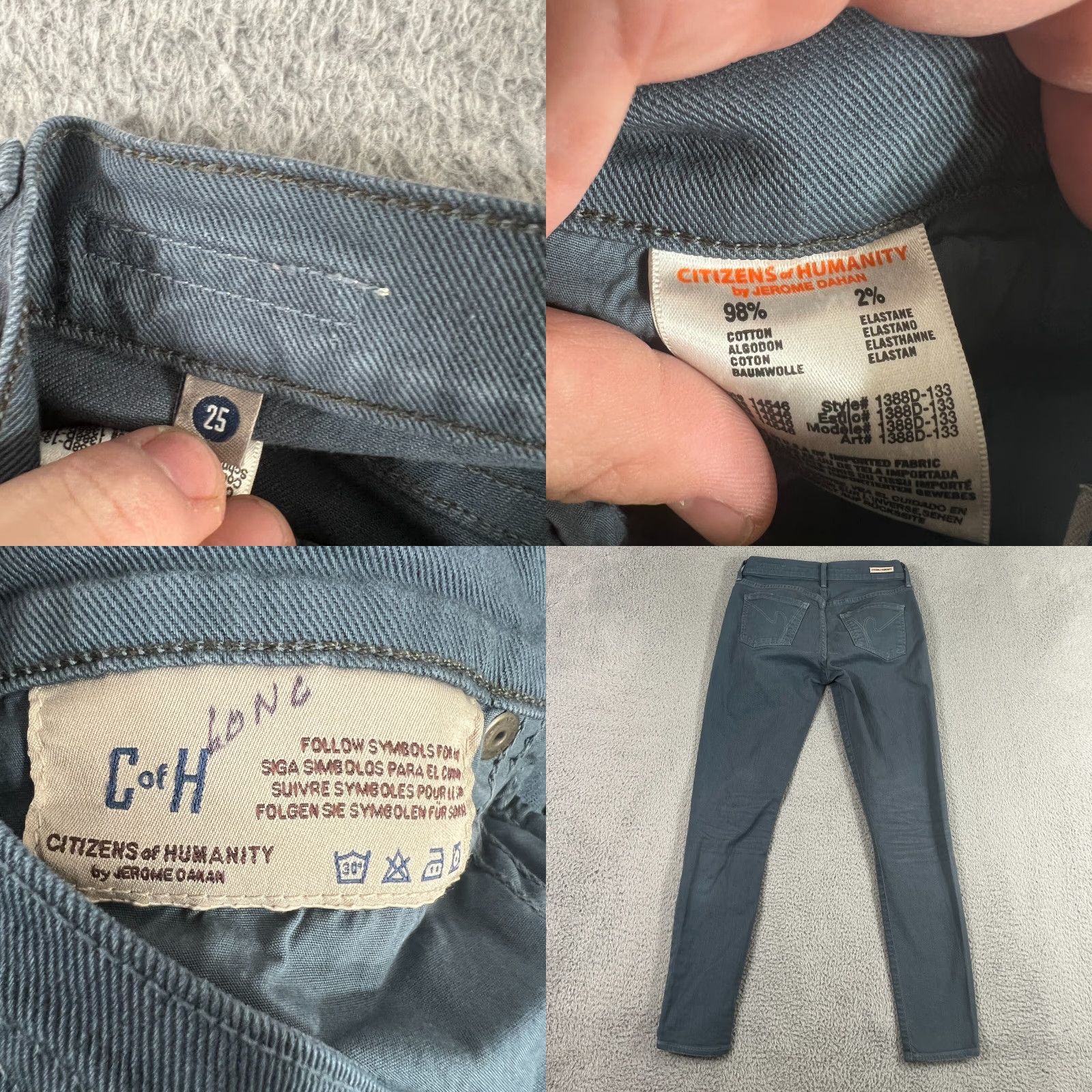 Citizens Of Humanity Vintage Yes Citizens of Humanity Jeans Womens 25 Thompson Skinny Mid-Rise Denim Teal 28x30 Blue Size 42" / US 20 - 8 Thumbnail
