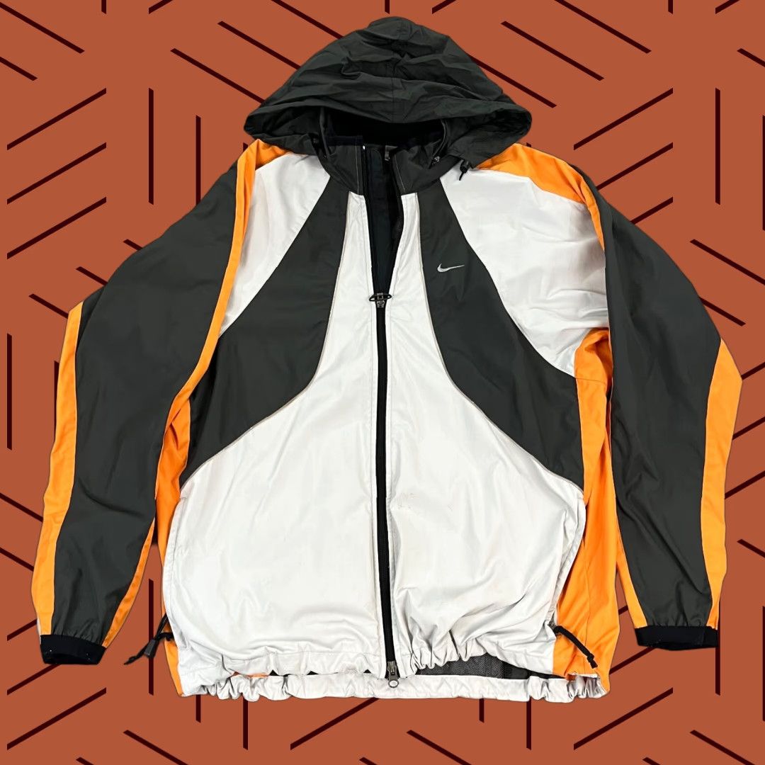 Nike NIKE Jacket Mens L Gray Black Full Zip Hooded Track Y2K Climafit Size US L / EU 52-54 / 3 - 1 Thumbnail