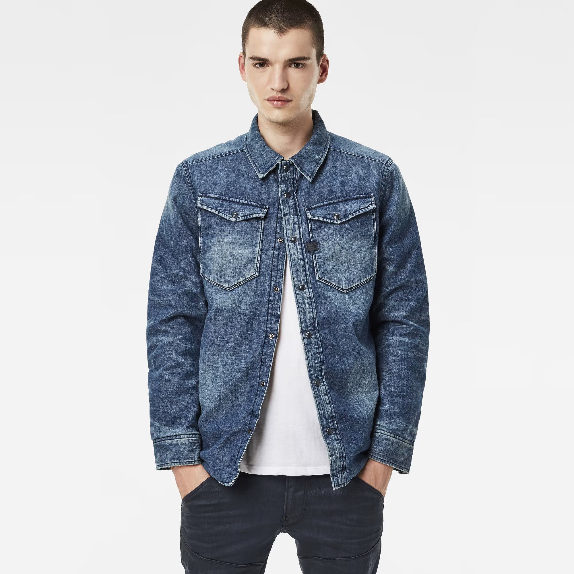 G-Star G-Star Raw 3301 Padded Denim Overshirt Jacket Size US XL / EU 56 / 4 - 1 Thumbnail