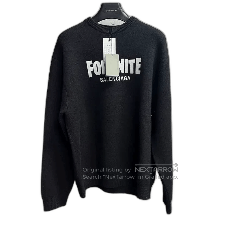 Balenciaga Balenciaga Black Fortnite Logo Knit Sweater. Size US M / EU 48-50 / 2 - 1 Thumbnail