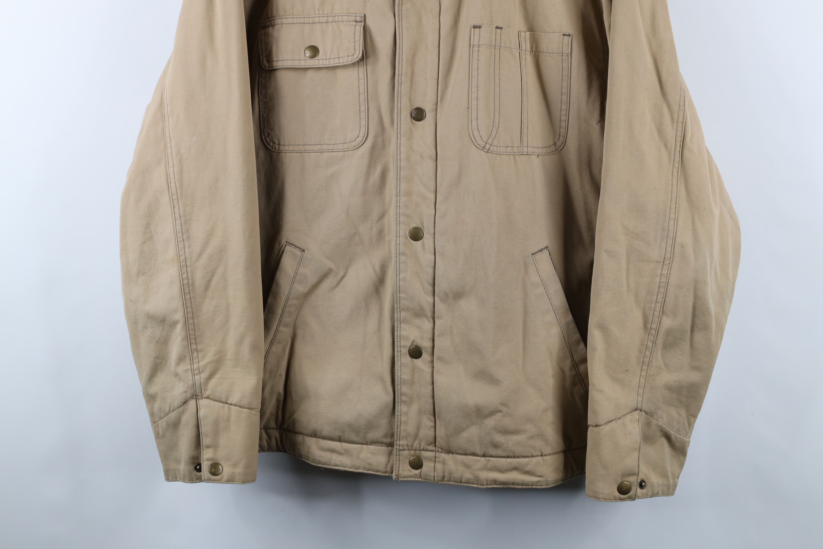 Vintage Vintage 90s Streetwear Corduroy Quilted Chore Jacket Beige Size US XXL / EU 58 / 5 - 3 Thumbnail