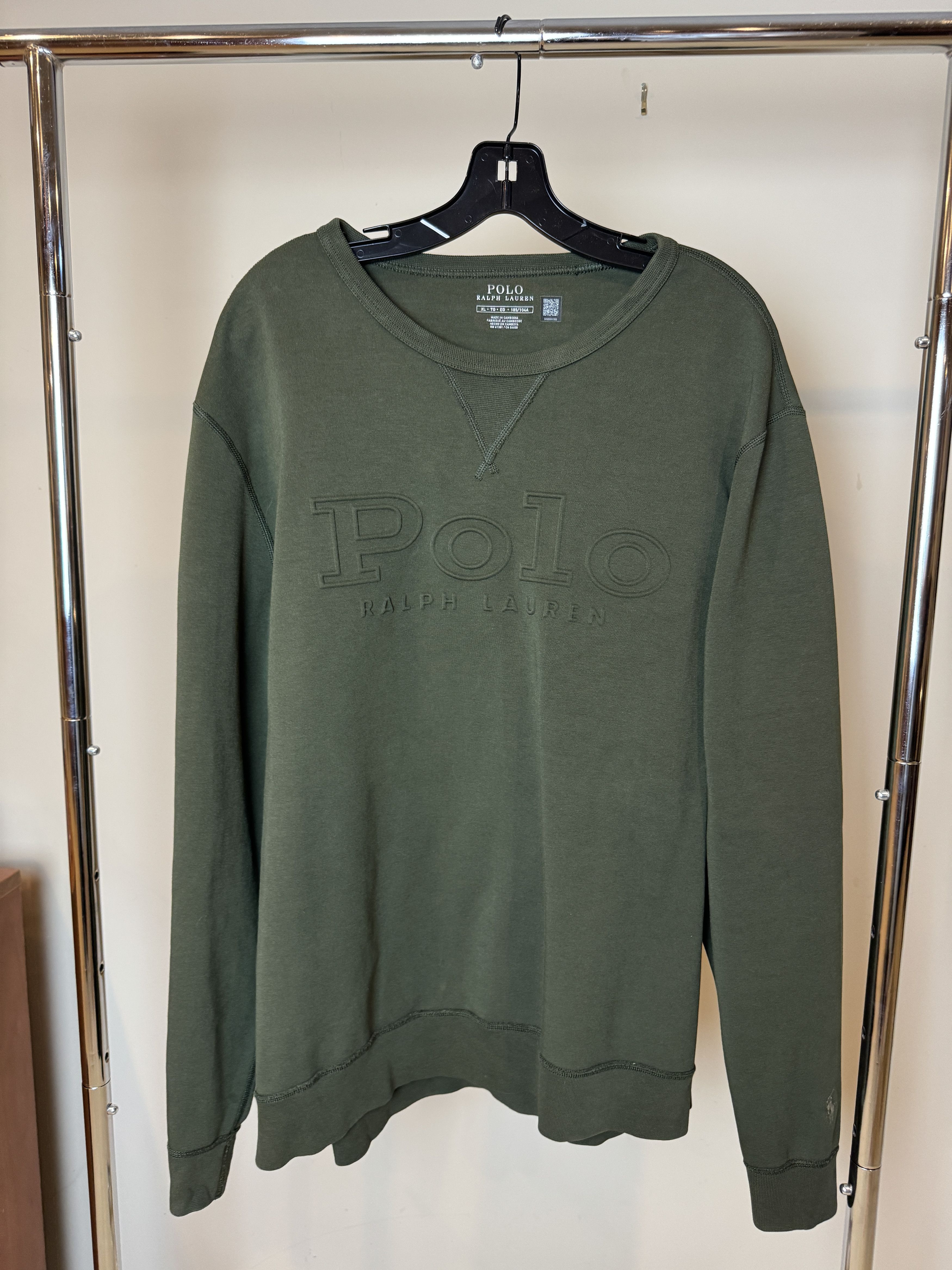 Polo Ralph Lauren Logo-Embossed Double-Knit Sweatshirt Dark Green Size US XL / EU 56 / 4 - 1 Thumbnail